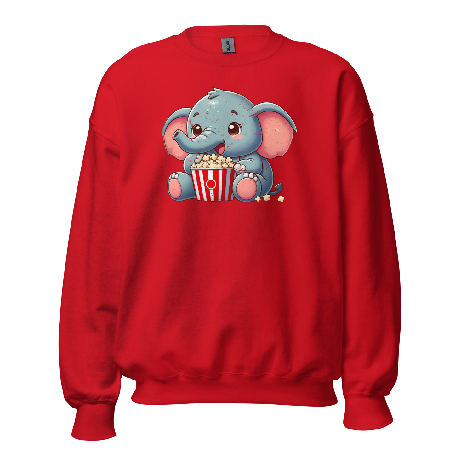 Baby Elephant - Eating Popcorn - Preshrunk Sweatshirt