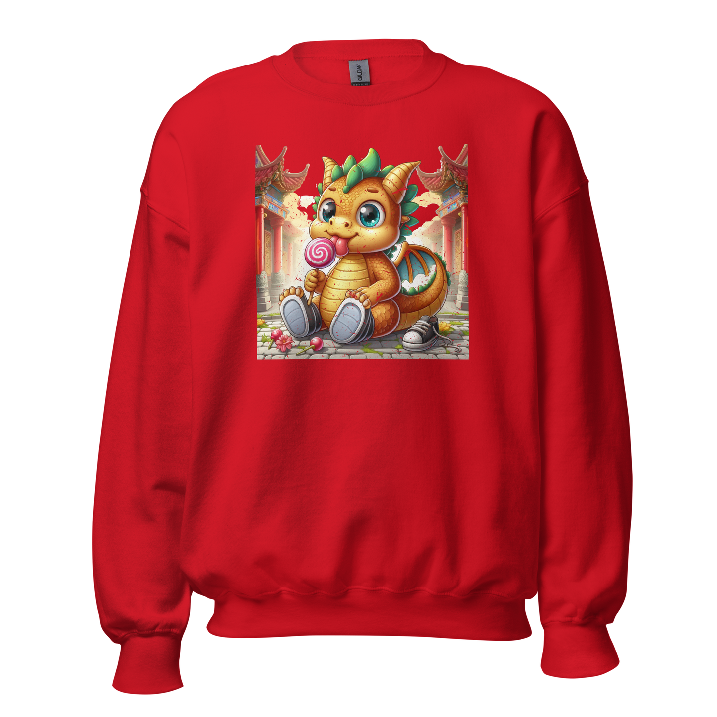 Dragon in Town with Lolipop - Preshrunk Sweatshirt