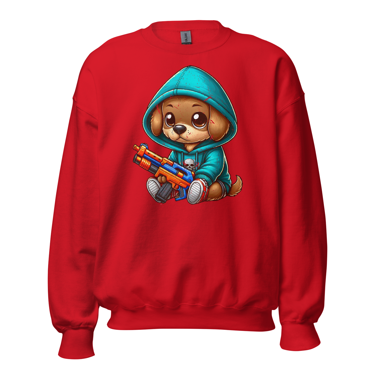 Brown Puppy with Foam Dart Blaster - Preshrunk Sweatshirt