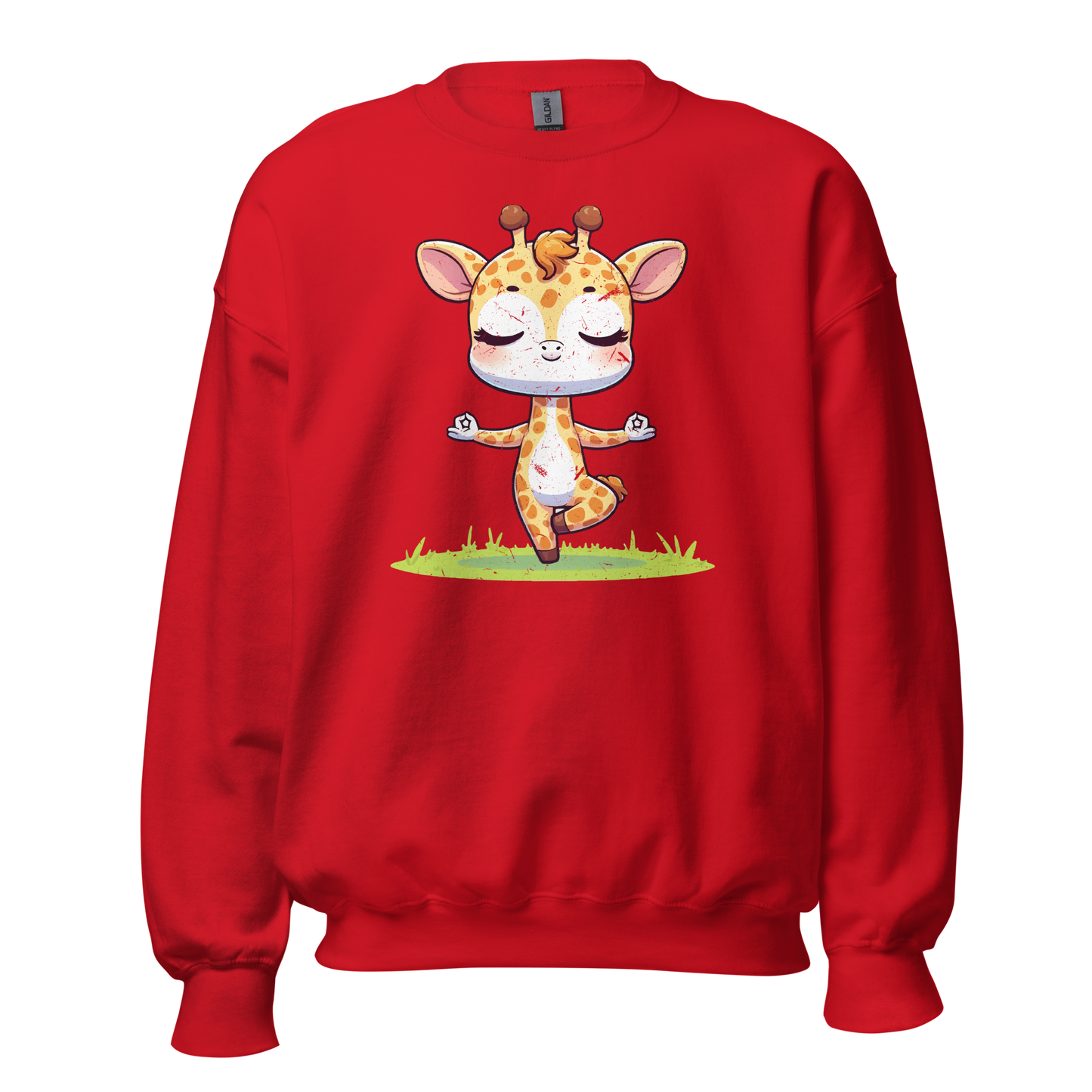 Giraffe doing Yoga - Preshrunk Sweatshirt