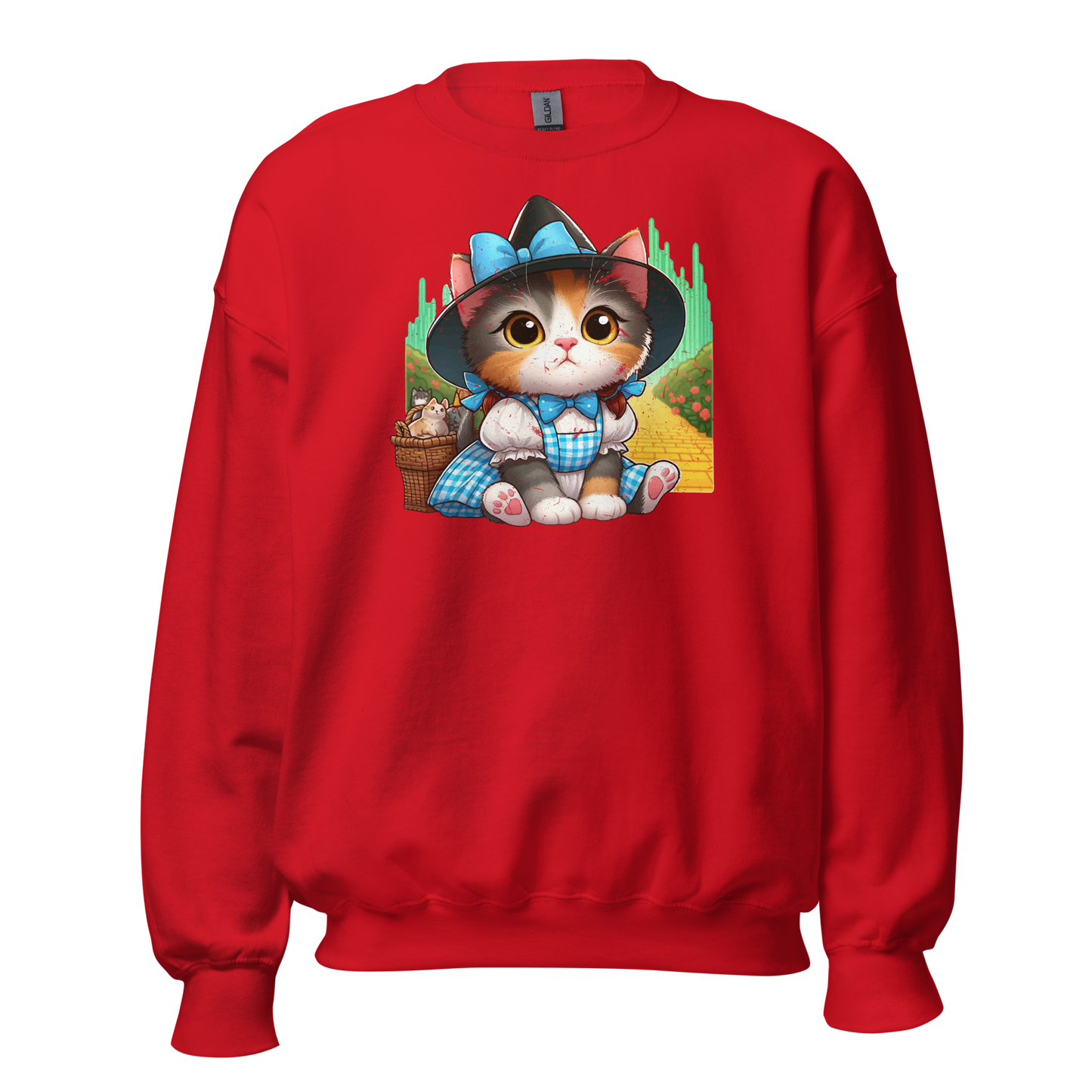Kitten on a Yellow Brick Road - Preshrunk Sweatshirt