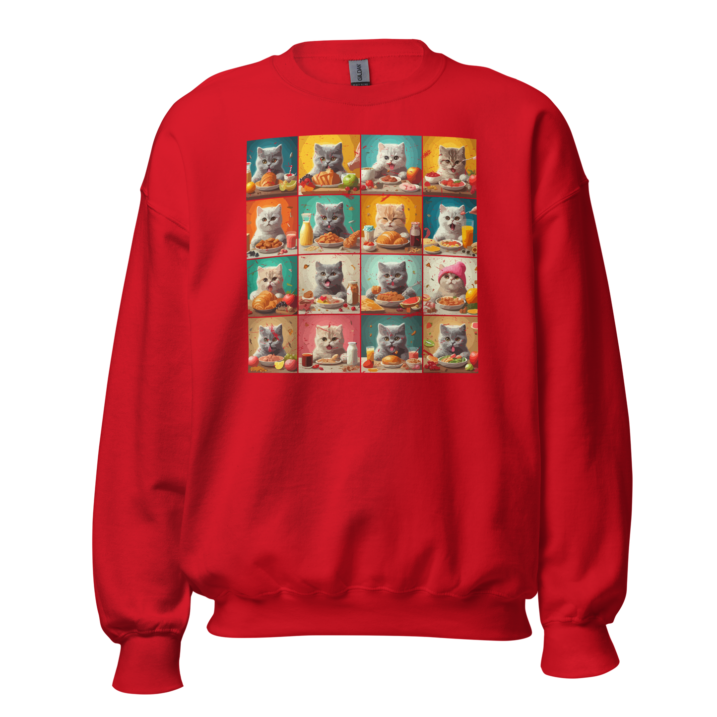 Kittens Eating Collage - Preshrunk Sweatshirt