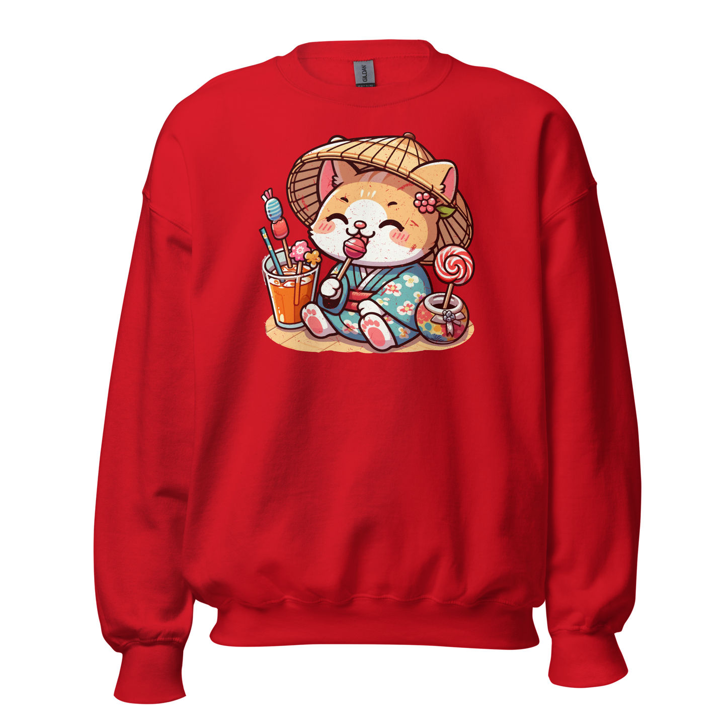Orange Kitten in a Kimono - Preshrunk Sweatshirt