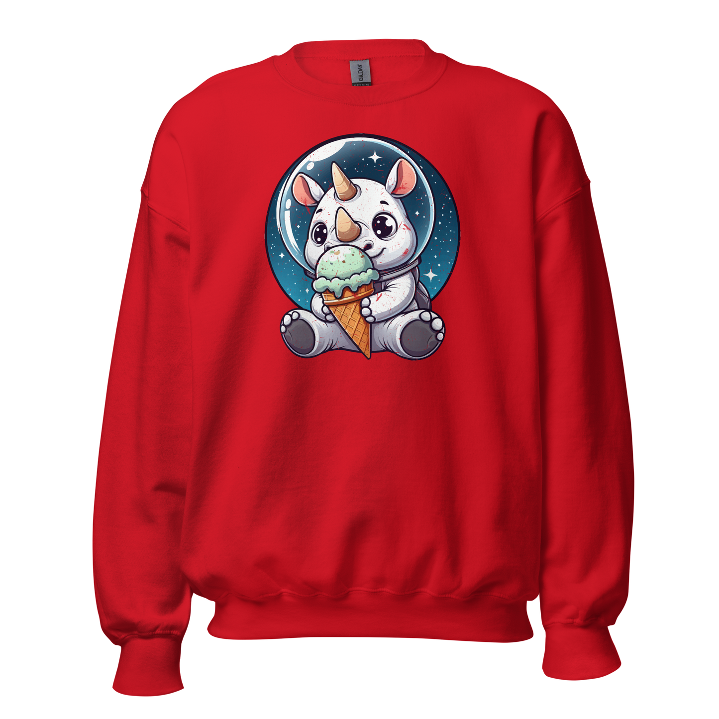 Space Rhino - Eating Ice Cream - Preshrunk Sweatshirt