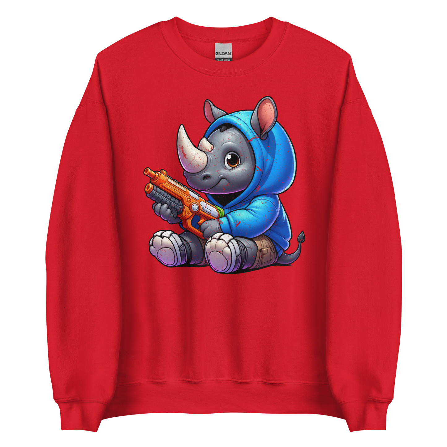 Baby Rhino with Foam Dart Blaster - Preshrunk Sweatshirt