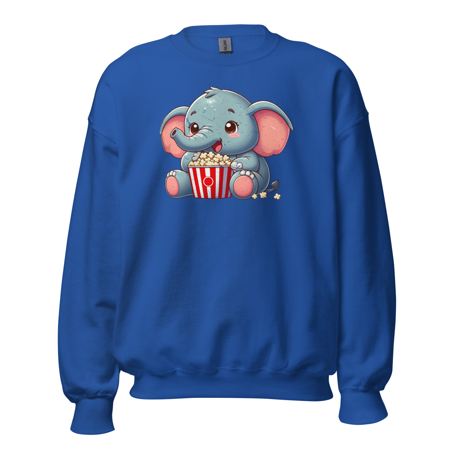 Baby Elephant - Eating Popcorn - Preshrunk Sweatshirt
