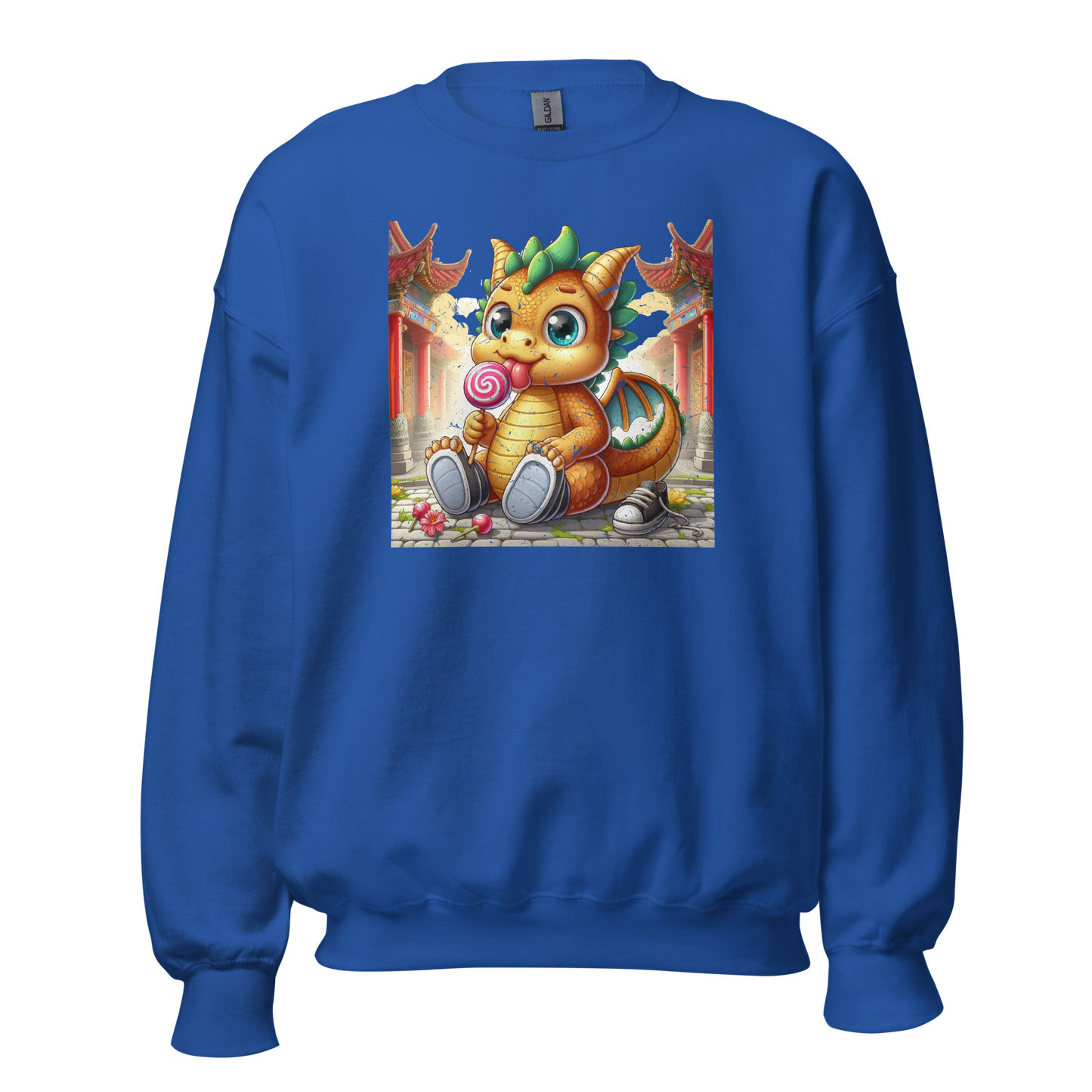 Dragon in Town with Lolipop - Preshrunk Sweatshirt