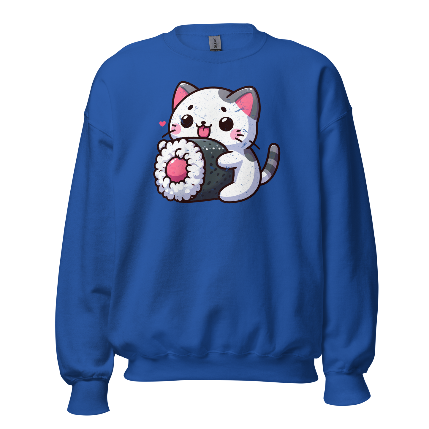 Black and Grey Kitten - Eating Sushi - Preshrunk Sweatshirt