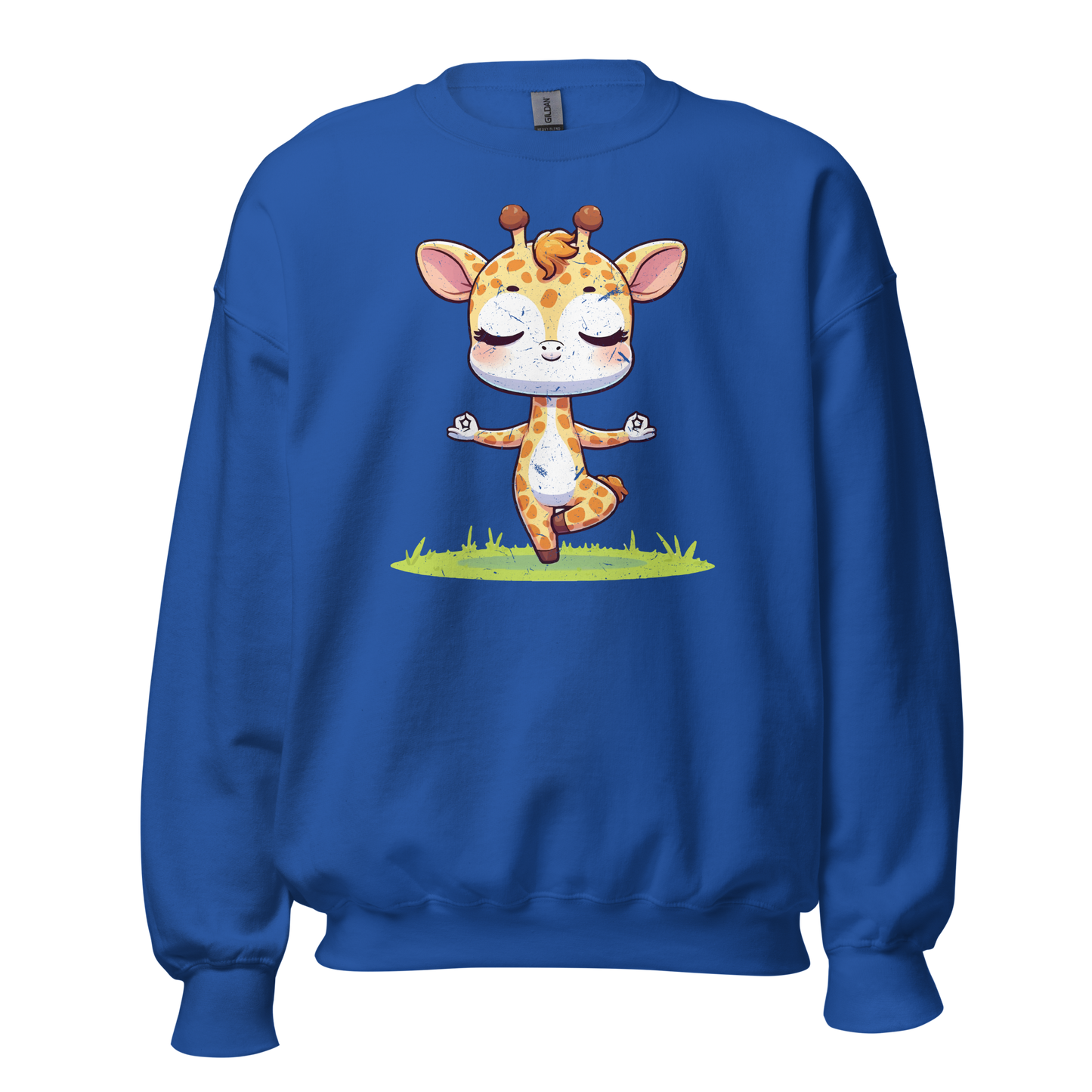 Giraffe doing Yoga - Preshrunk Sweatshirt