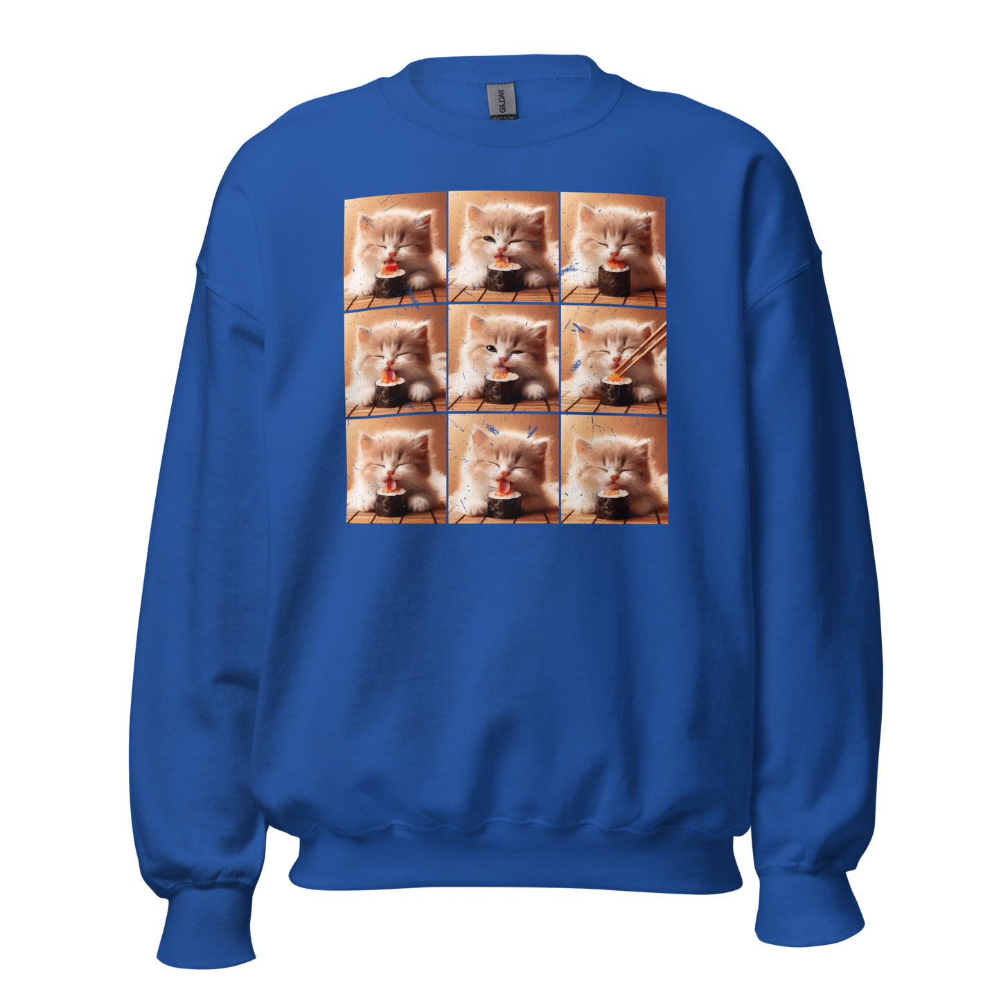 Kittens Eating Sushi Collage - Preshrunk Sweatshirt
