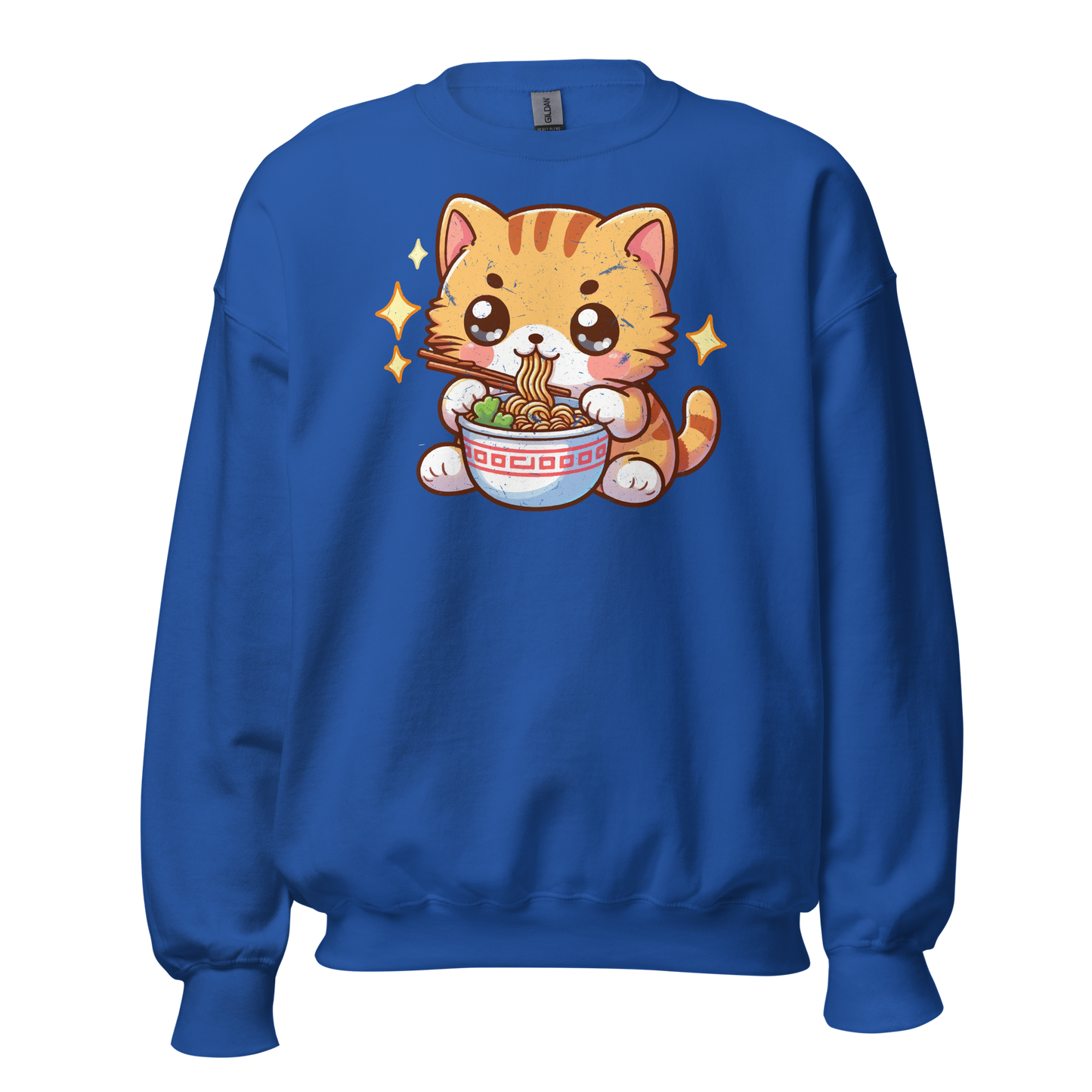 Orange Kitten - Eating Ramen - Preshrunk Sweatshirt