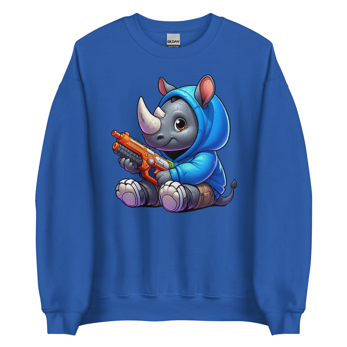 Baby Rhino with Foam Dart Blaster - Preshrunk Sweatshirt