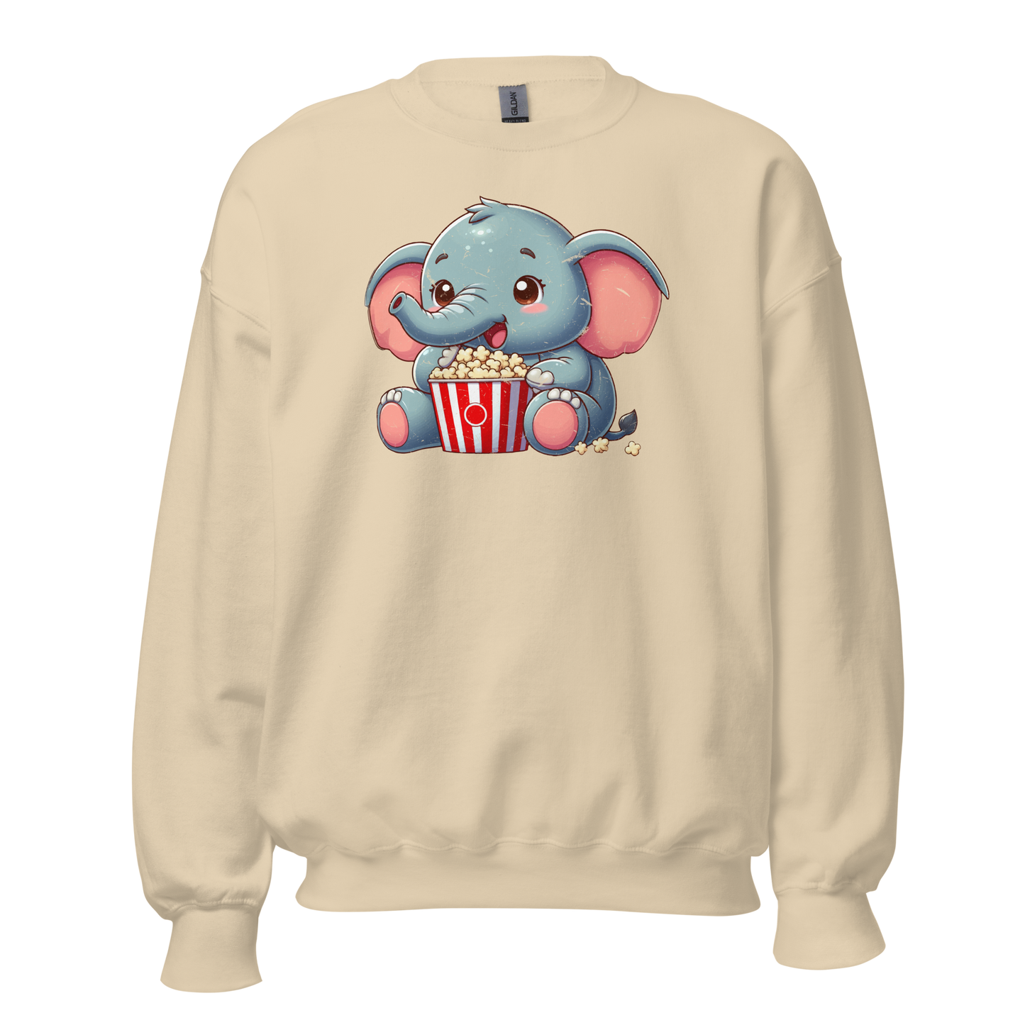 Baby Elephant - Eating Popcorn - Preshrunk Sweatshirt