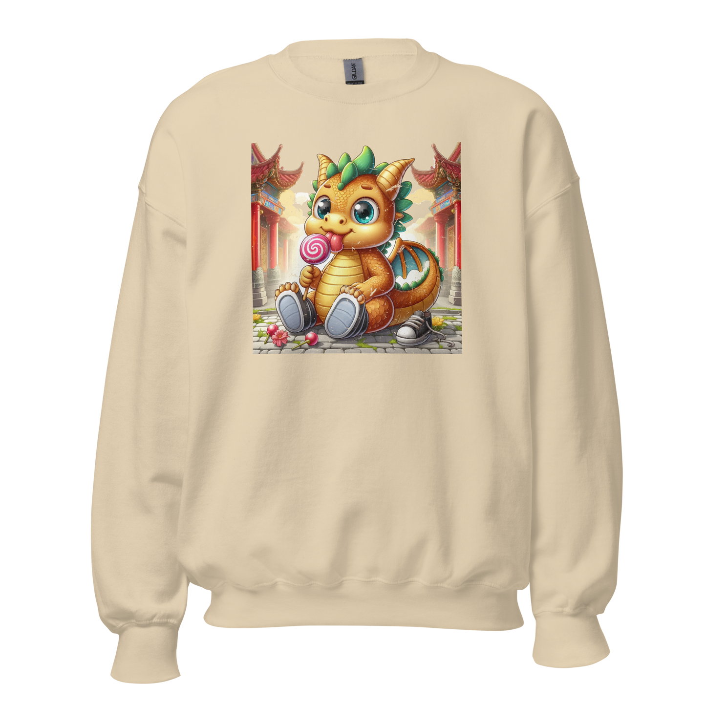 Dragon in Town with Lolipop - Preshrunk Sweatshirt