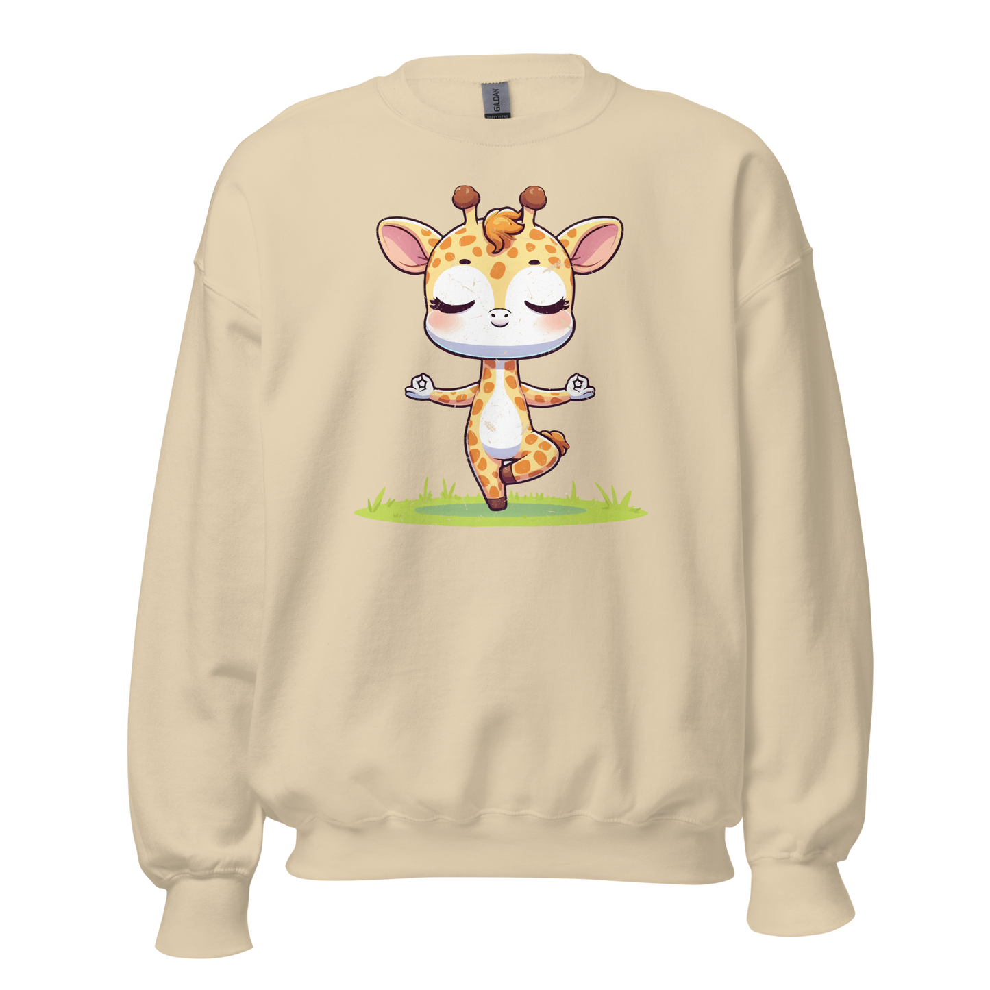 Giraffe doing Yoga - Preshrunk Sweatshirt