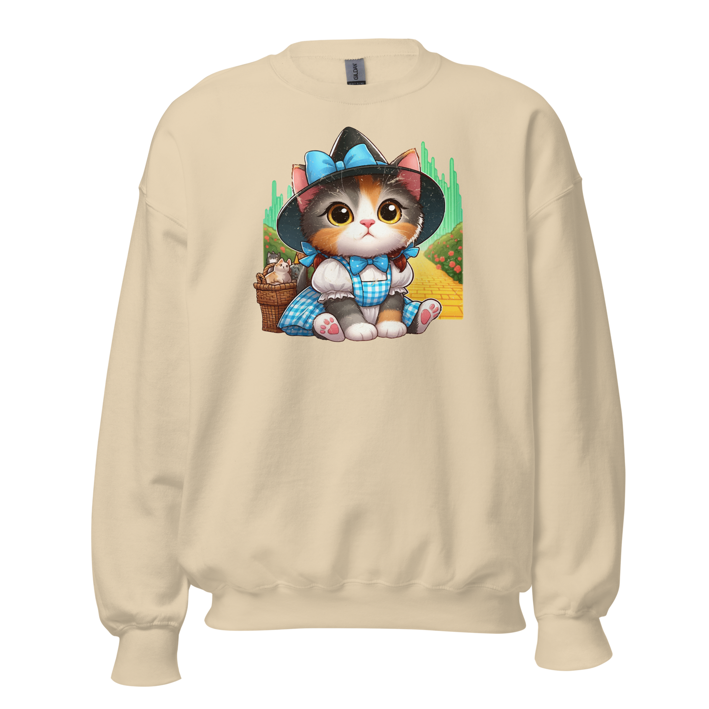 Kitten on a Yellow Brick Road - Preshrunk Sweatshirt