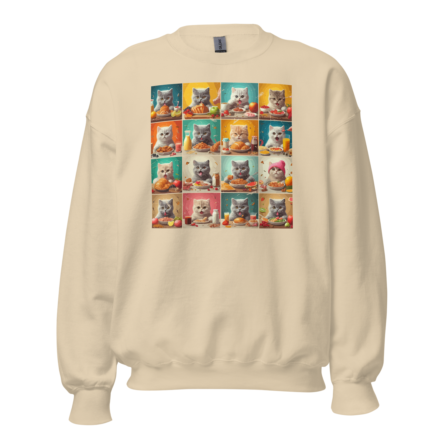 Kittens Eating Collage - Preshrunk Sweatshirt