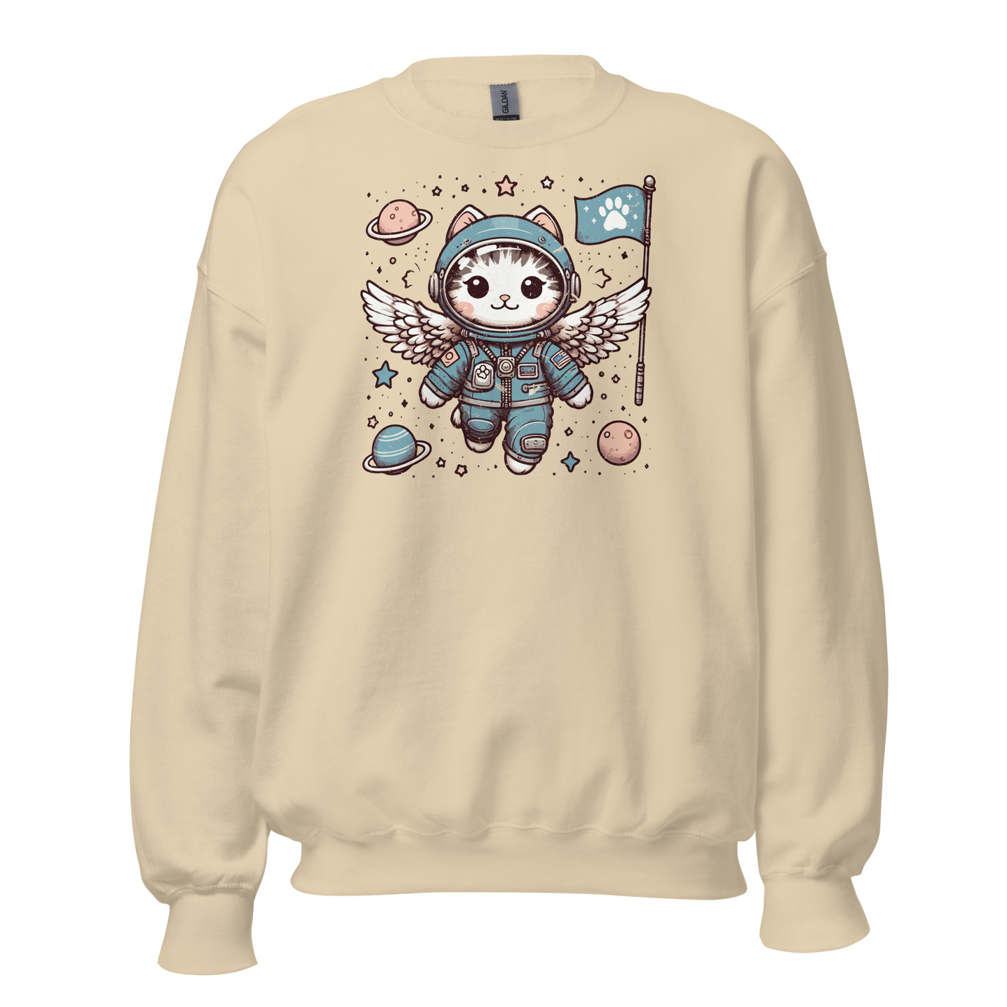 Space Kitten with Wings - Preshrunk Sweatshirt