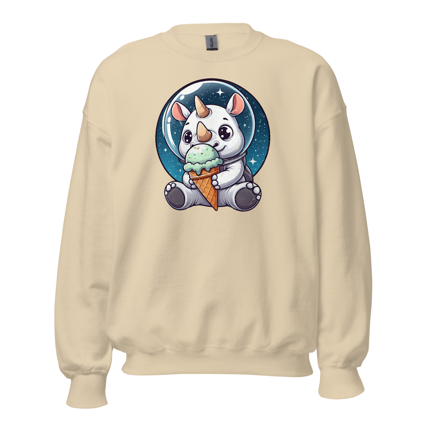 Space Rhino - Eating Ice Cream - Preshrunk Sweatshirt