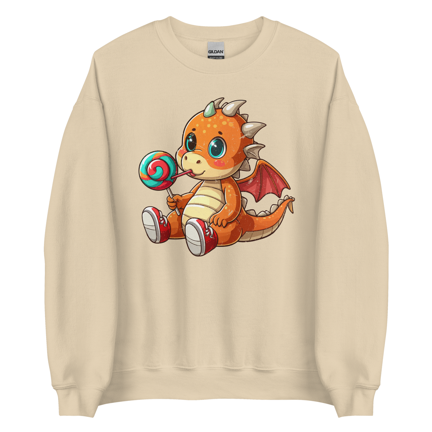 Baby Dragon with Lolipop - Preshrunk Sweatshirt