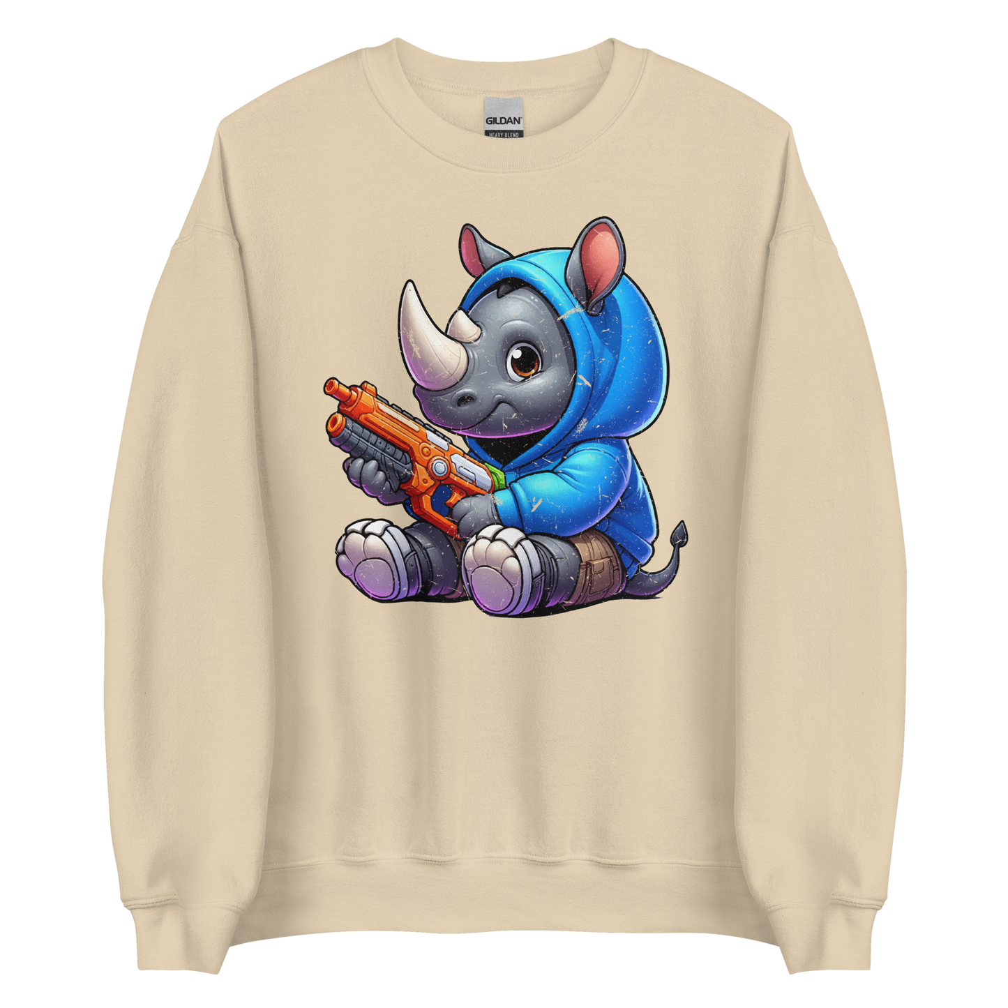 Baby Rhino with Foam Dart Blaster - Preshrunk Sweatshirt