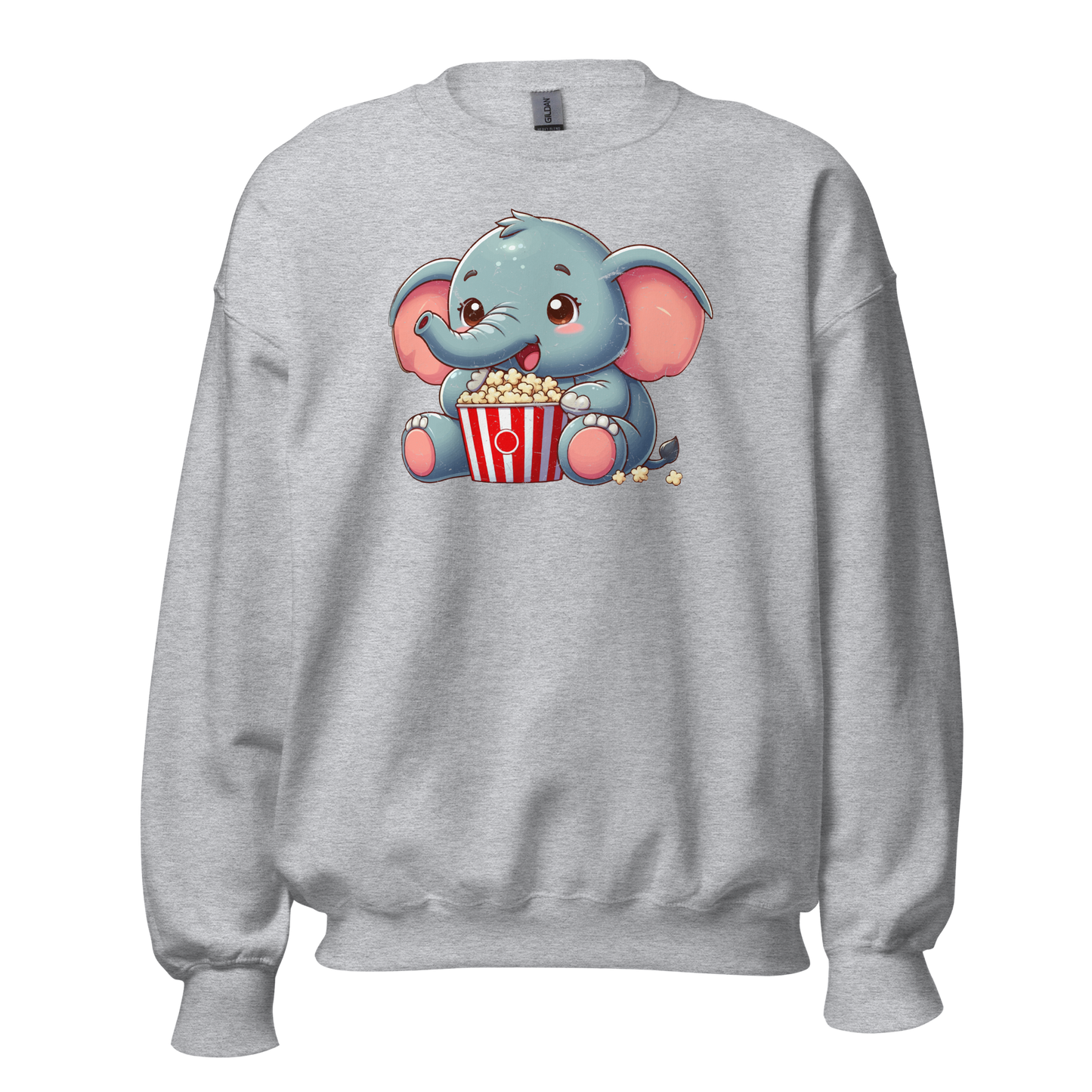 Baby Elephant - Eating Popcorn - Preshrunk Sweatshirt