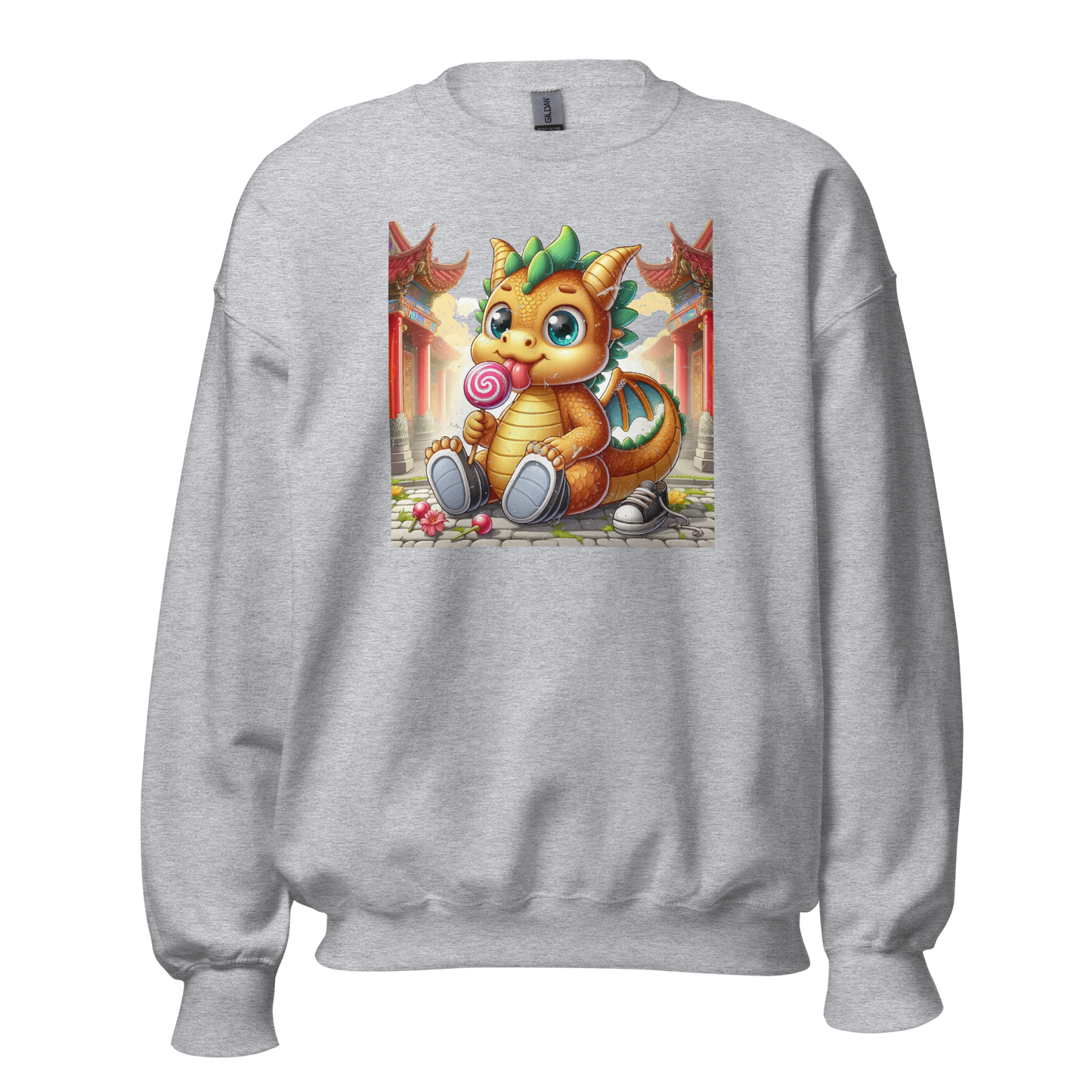Dragon in Town with Lolipop - Preshrunk Sweatshirt