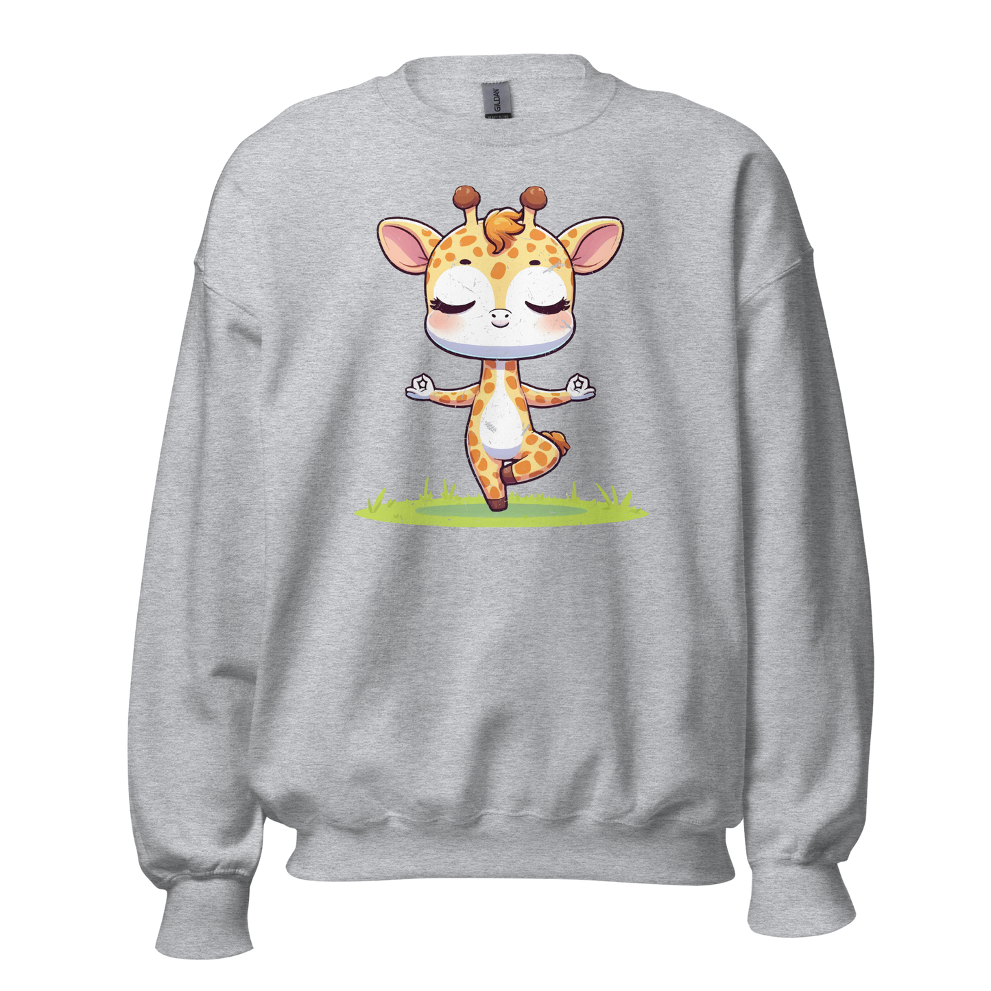 Giraffe doing Yoga - Preshrunk Sweatshirt