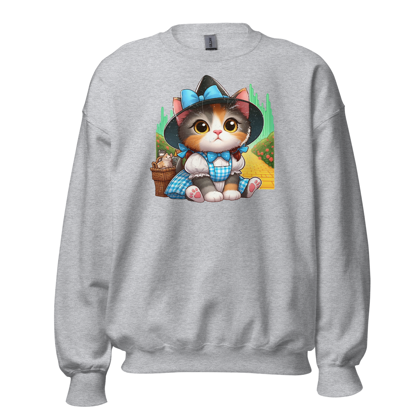 Kitten on a Yellow Brick Road - Preshrunk Sweatshirt
