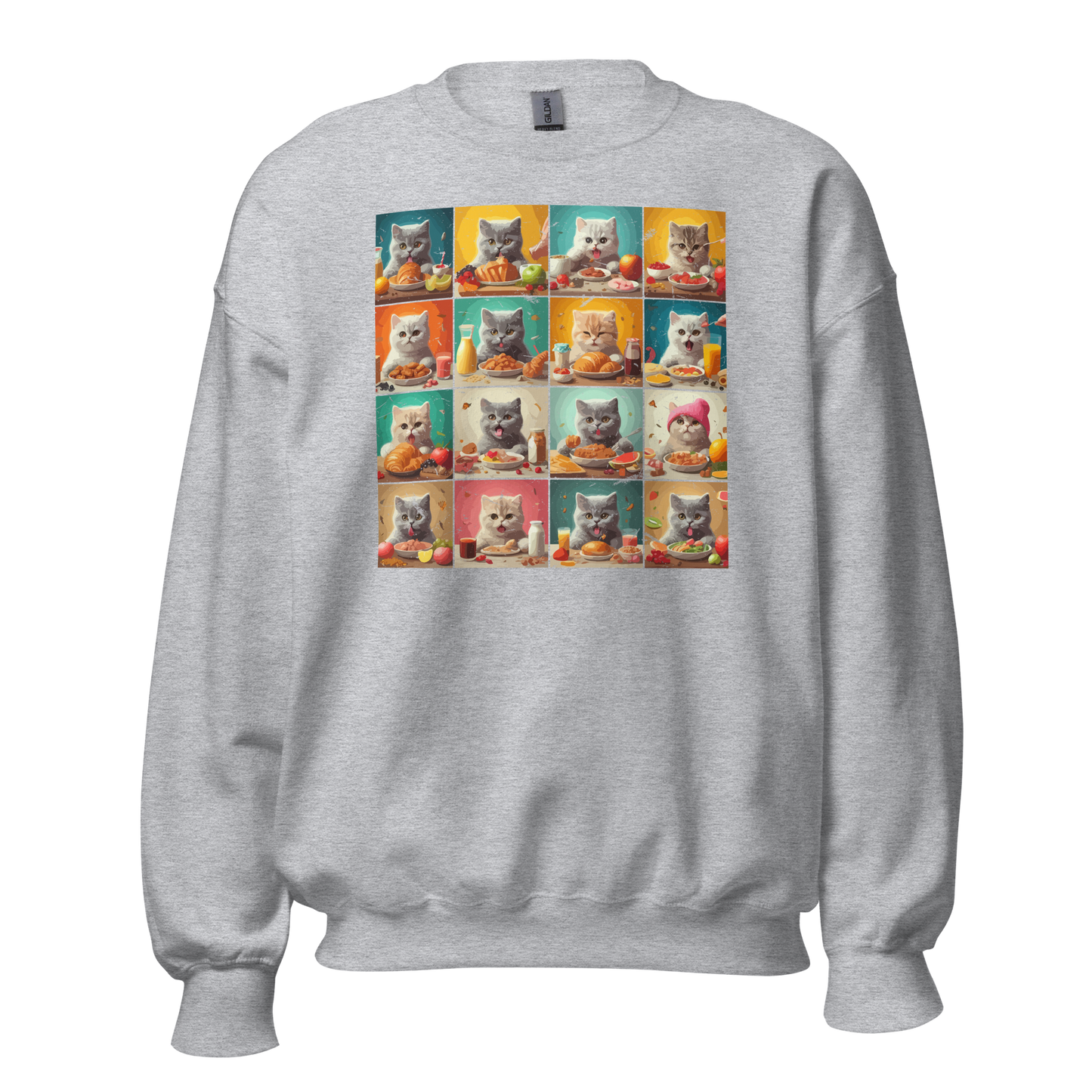 Kittens Eating Collage - Preshrunk Sweatshirt