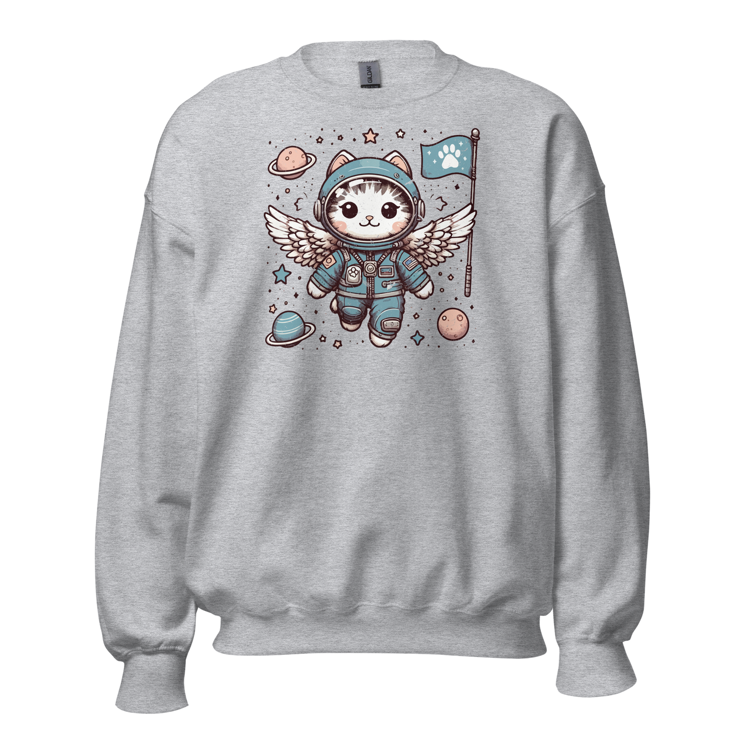 Space Kitten with Wings - Preshrunk Sweatshirt