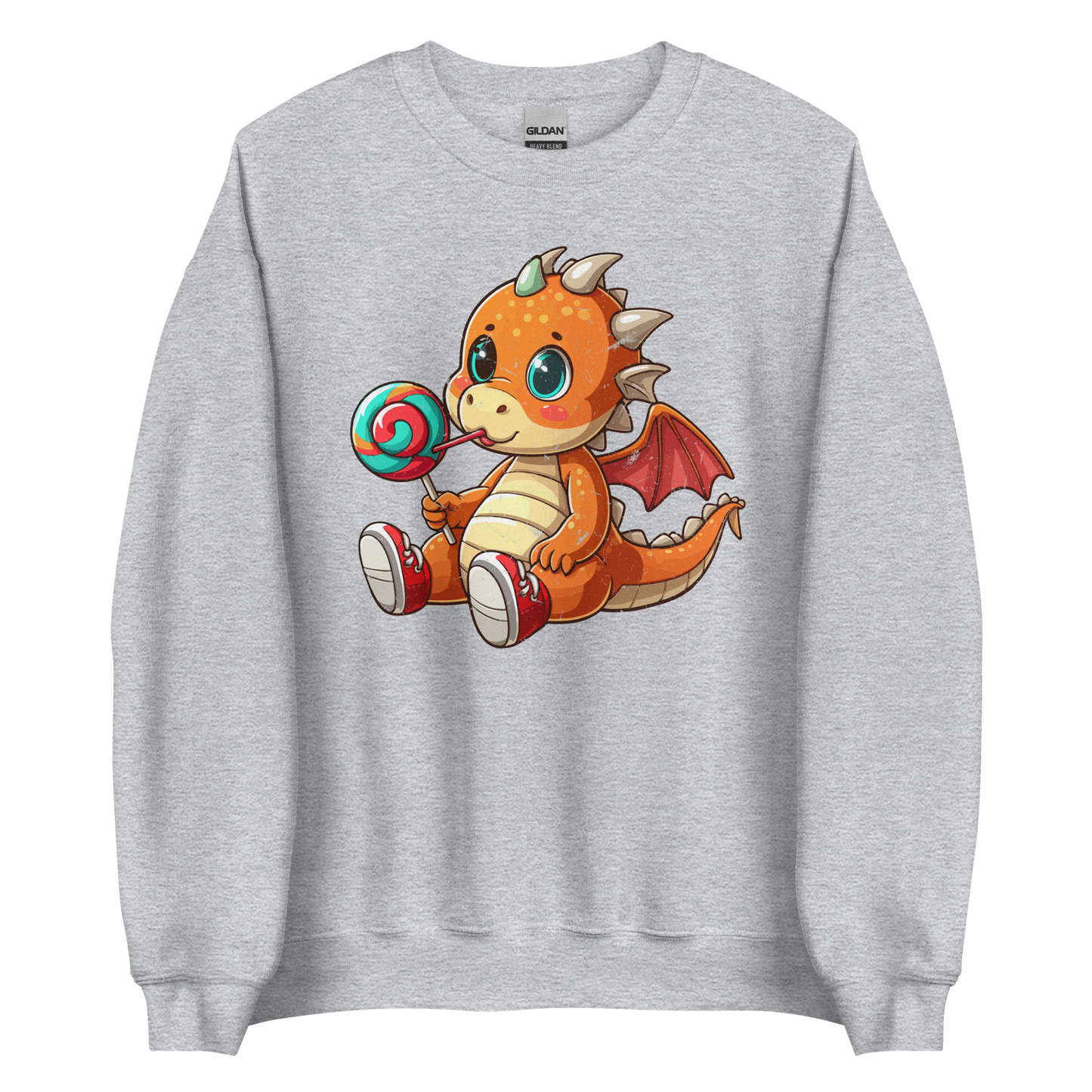 Baby Dragon with Lolipop - Preshrunk Sweatshirt