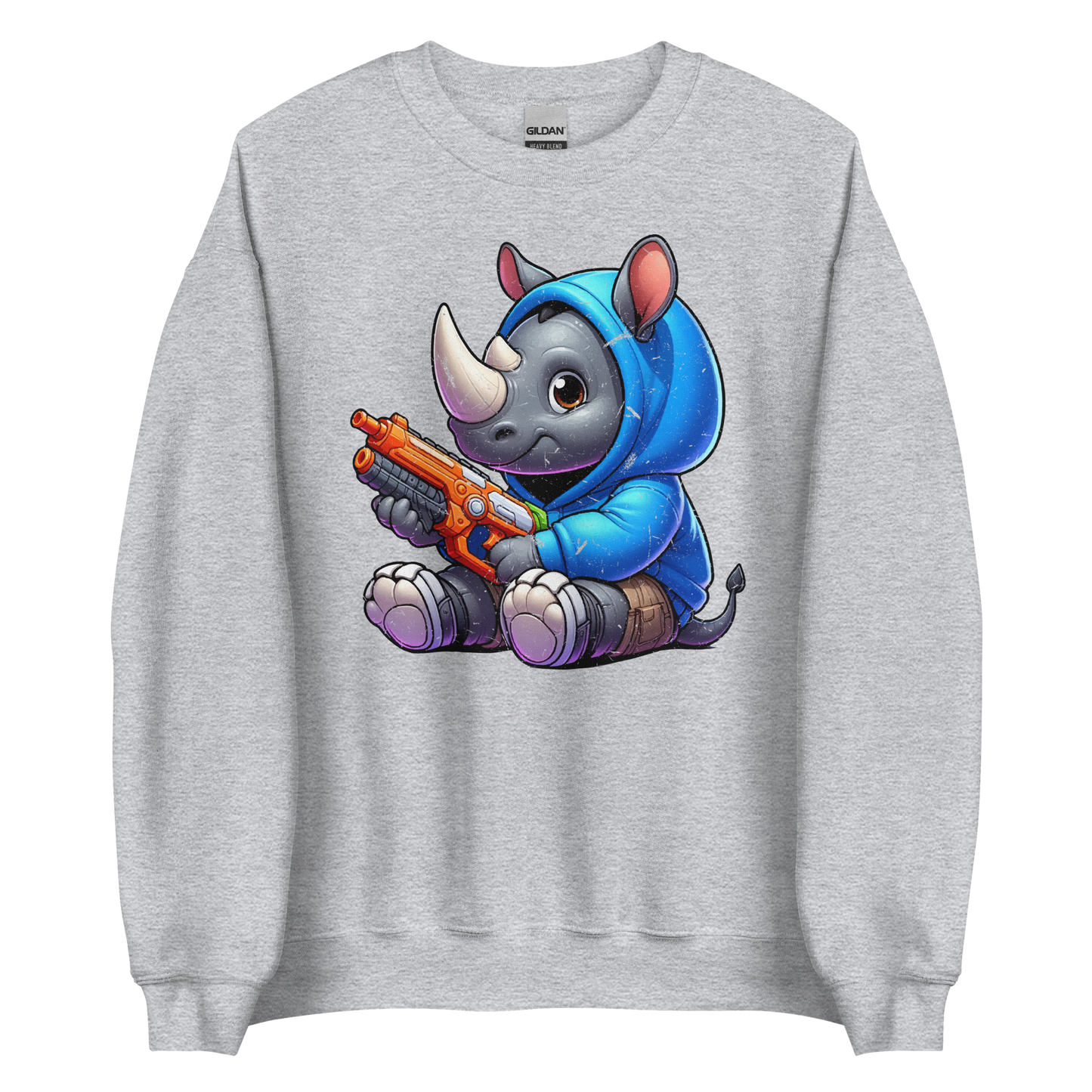 Baby Rhino with Foam Dart Blaster - Preshrunk Sweatshirt