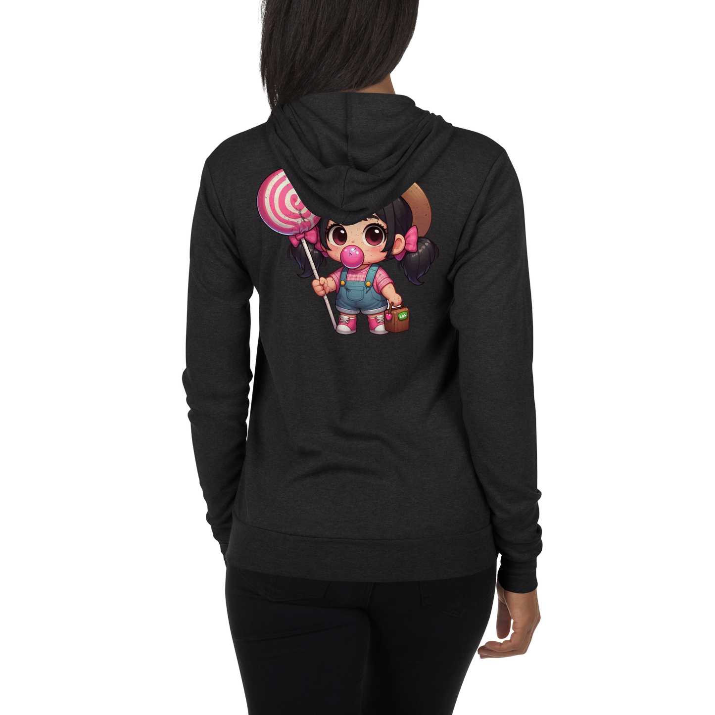 Pigtails and Lolipops - Lightweight Zip Hoodie