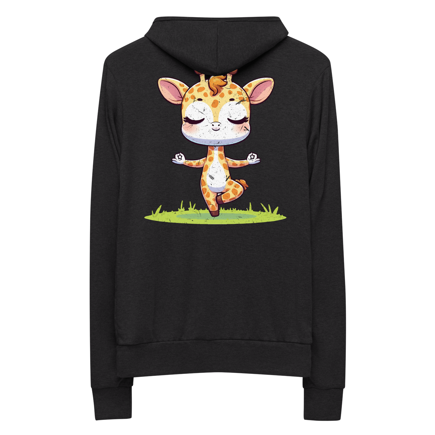Giraffe doing Yoga - Lightweight Zip Hoodie