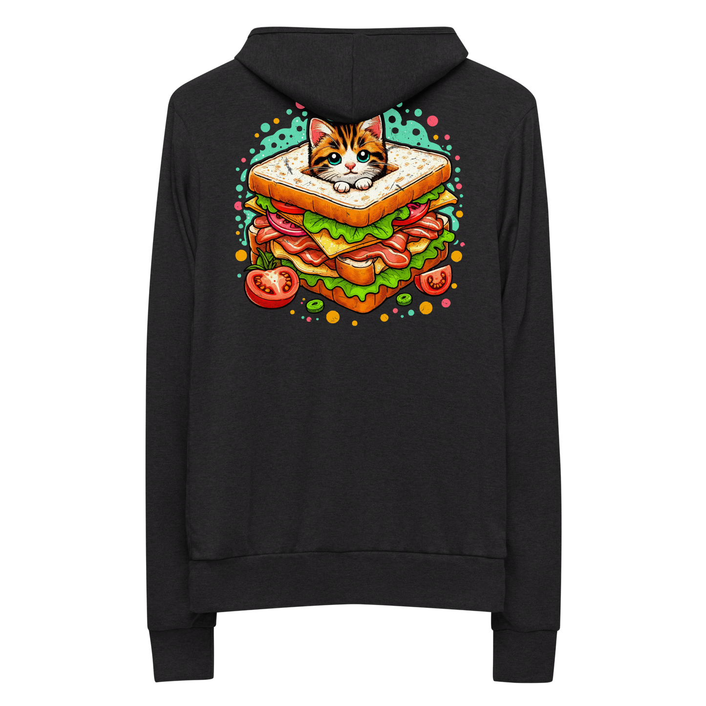Kitten in a Sandwich - Lightweight Zip Hoodie