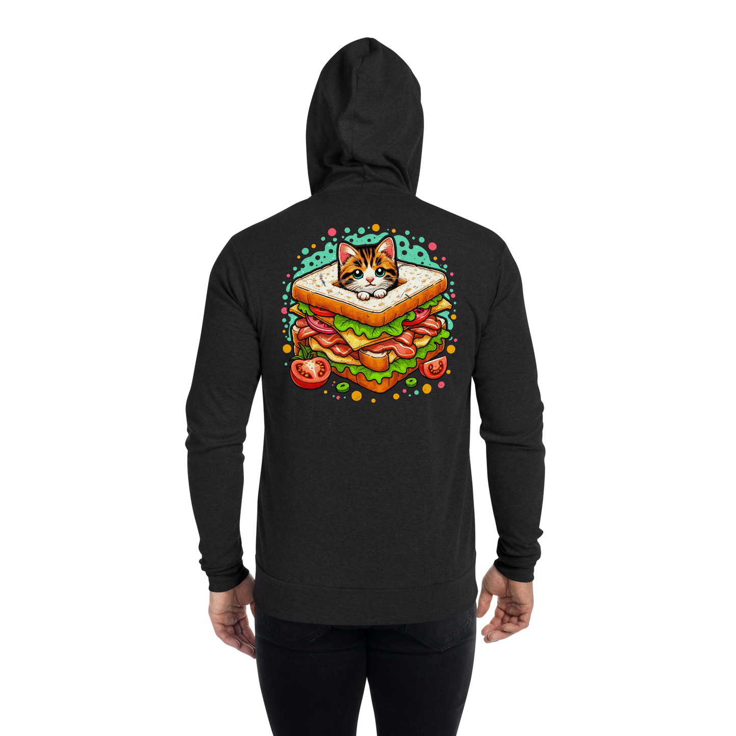 Kitten in a Sandwich - Lightweight Zip Hoodie