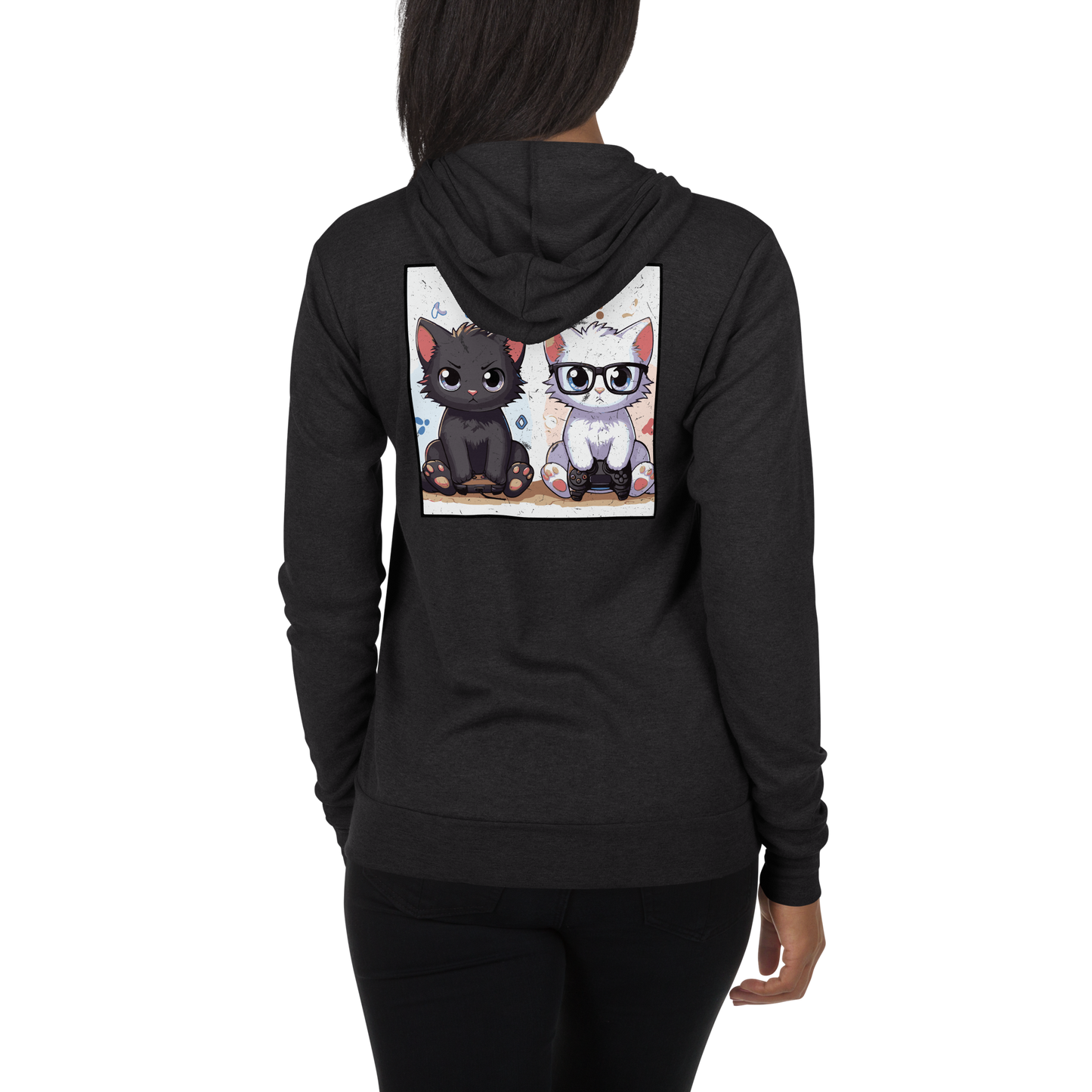 Gamer Kittens - Brothers - Lightweight Zip Hoodie