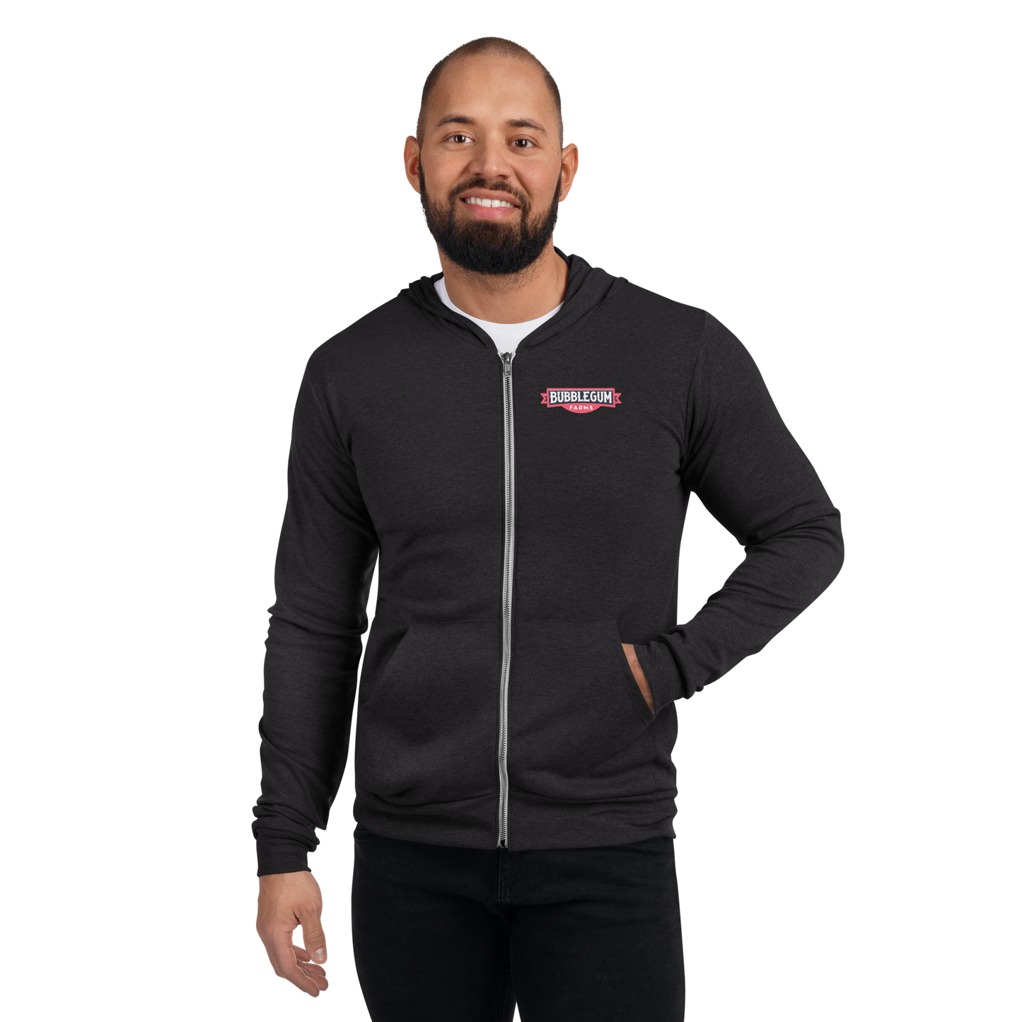 Grey Kitten Doing School - Lightweight Zip Hoodie
