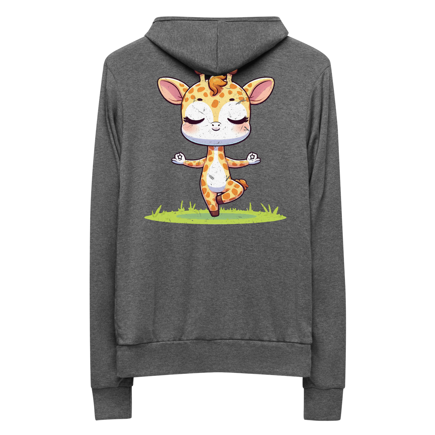 Giraffe doing Yoga - Lightweight Zip Hoodie