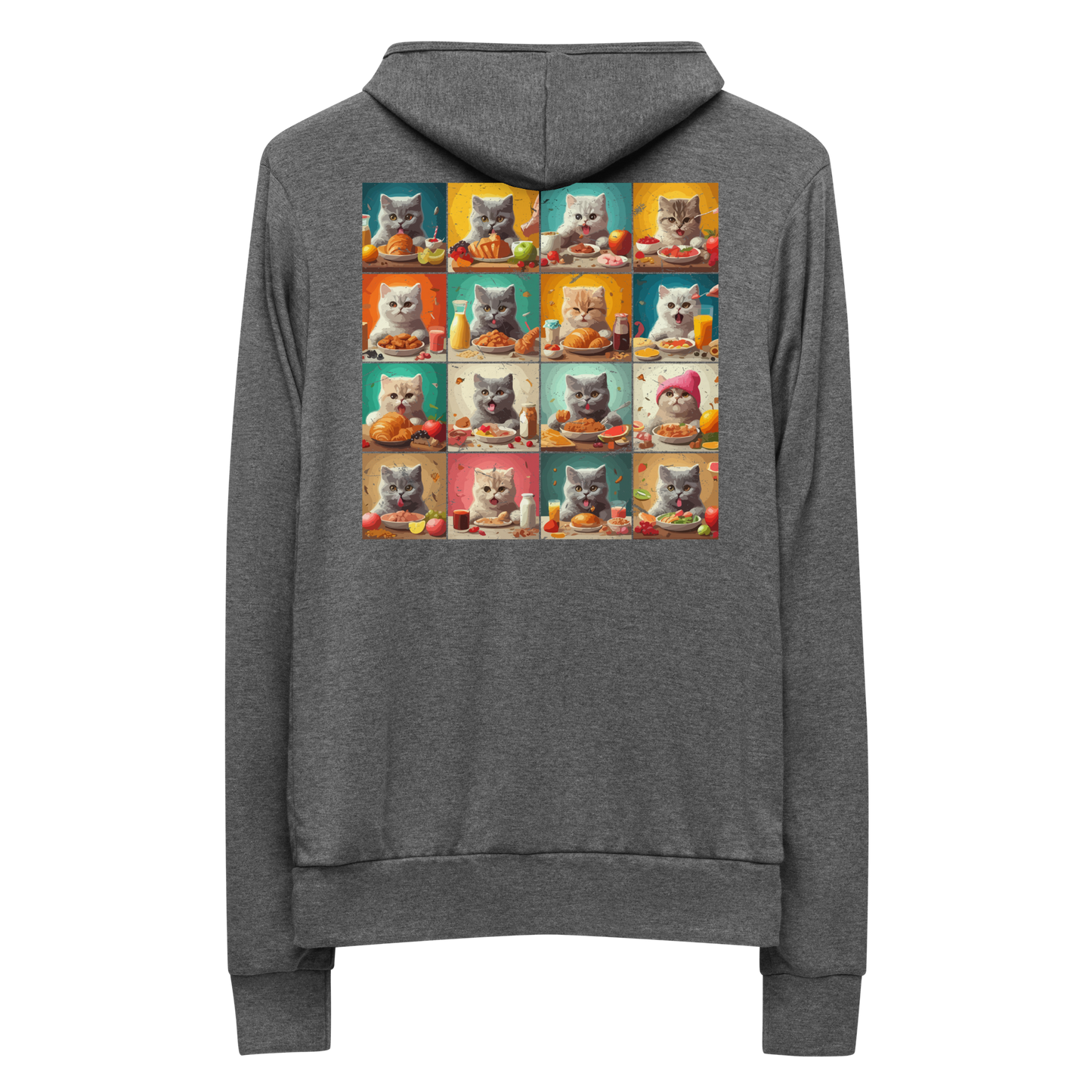 Kittens Eating Collage - Lightweight Zip Hoodie