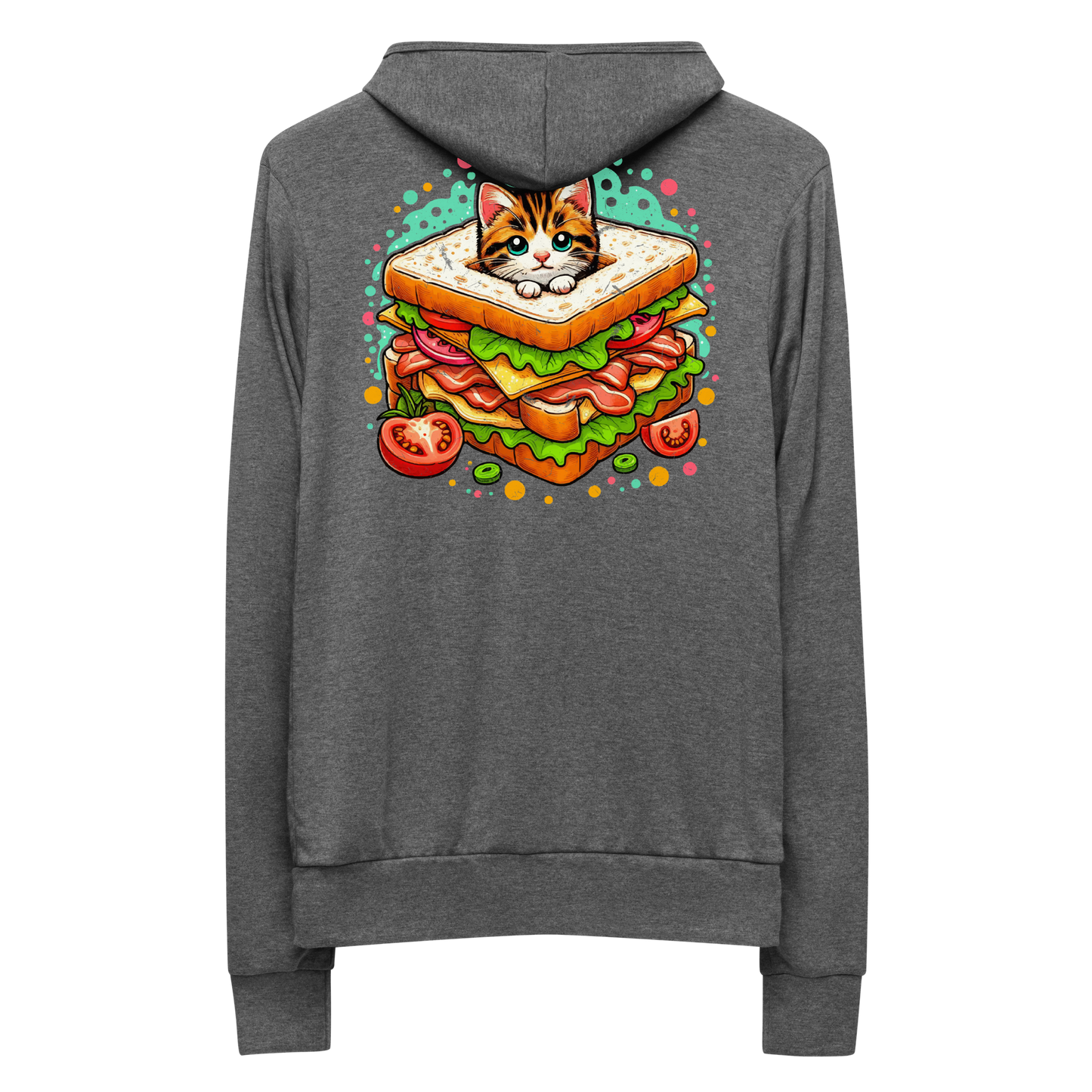 Kitten in a Sandwich - Lightweight Zip Hoodie