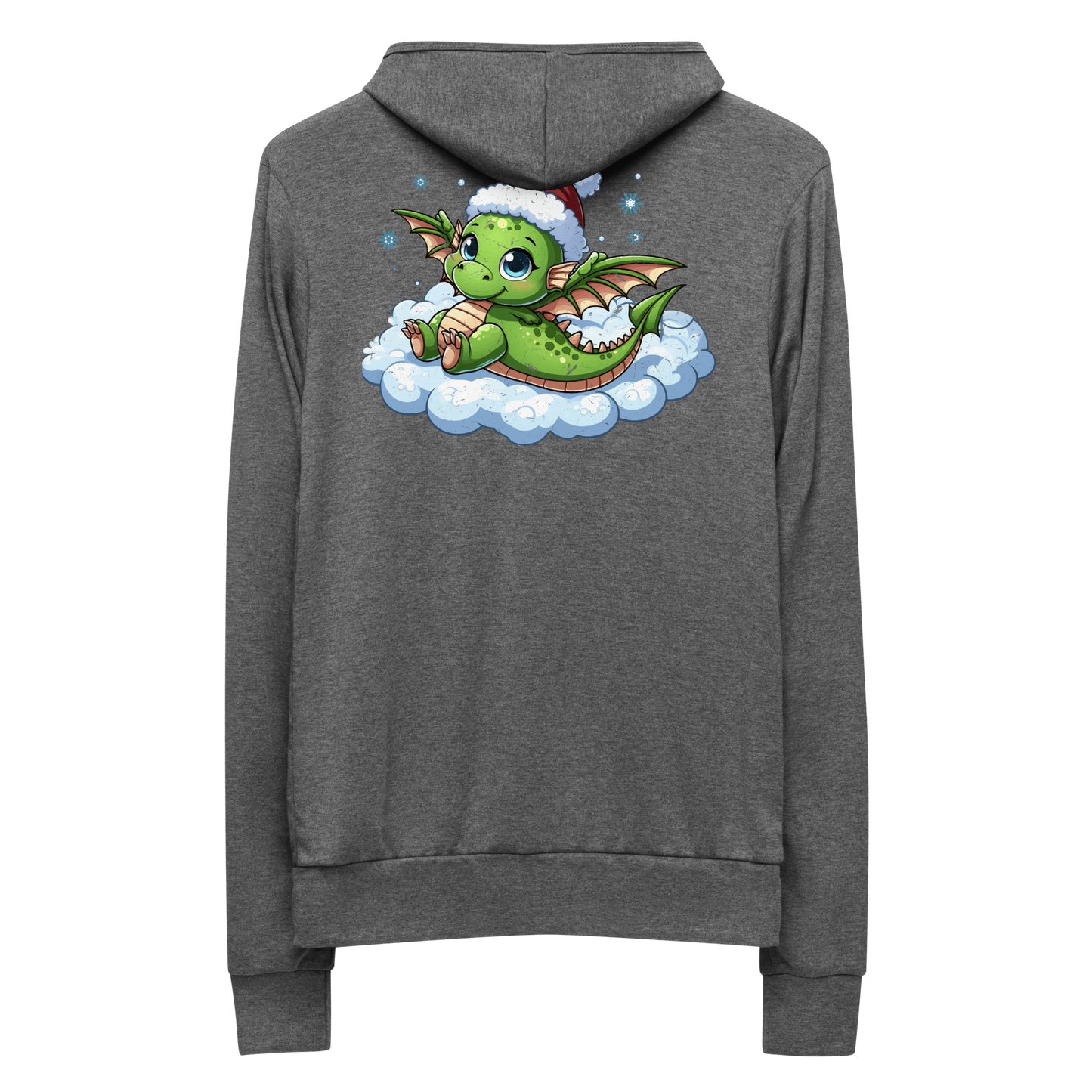 Green Dragon in the Clouds - Lightweight Zip Hoodie