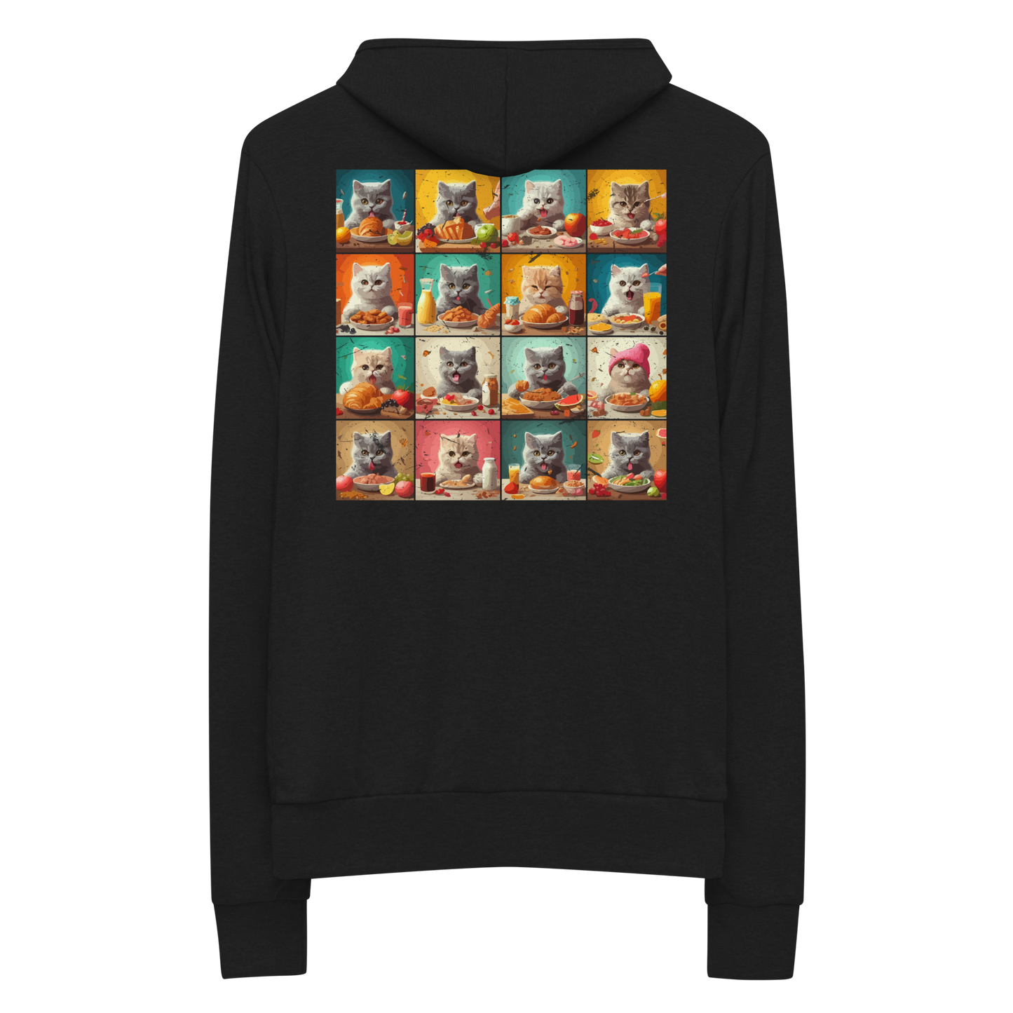 Kittens Eating Collage - Lightweight Zip Hoodie