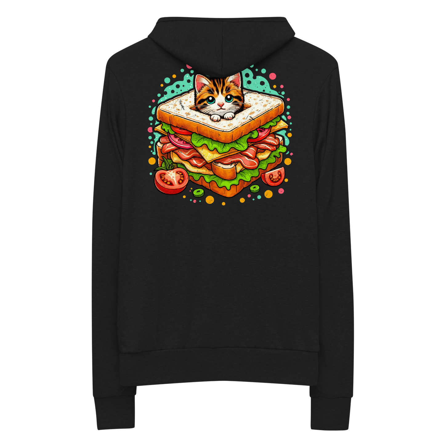 Kitten in a Sandwich - Lightweight Zip Hoodie