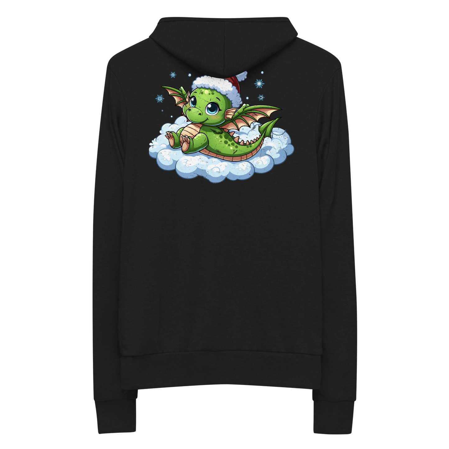 Green Dragon in the Clouds - Lightweight Zip Hoodie