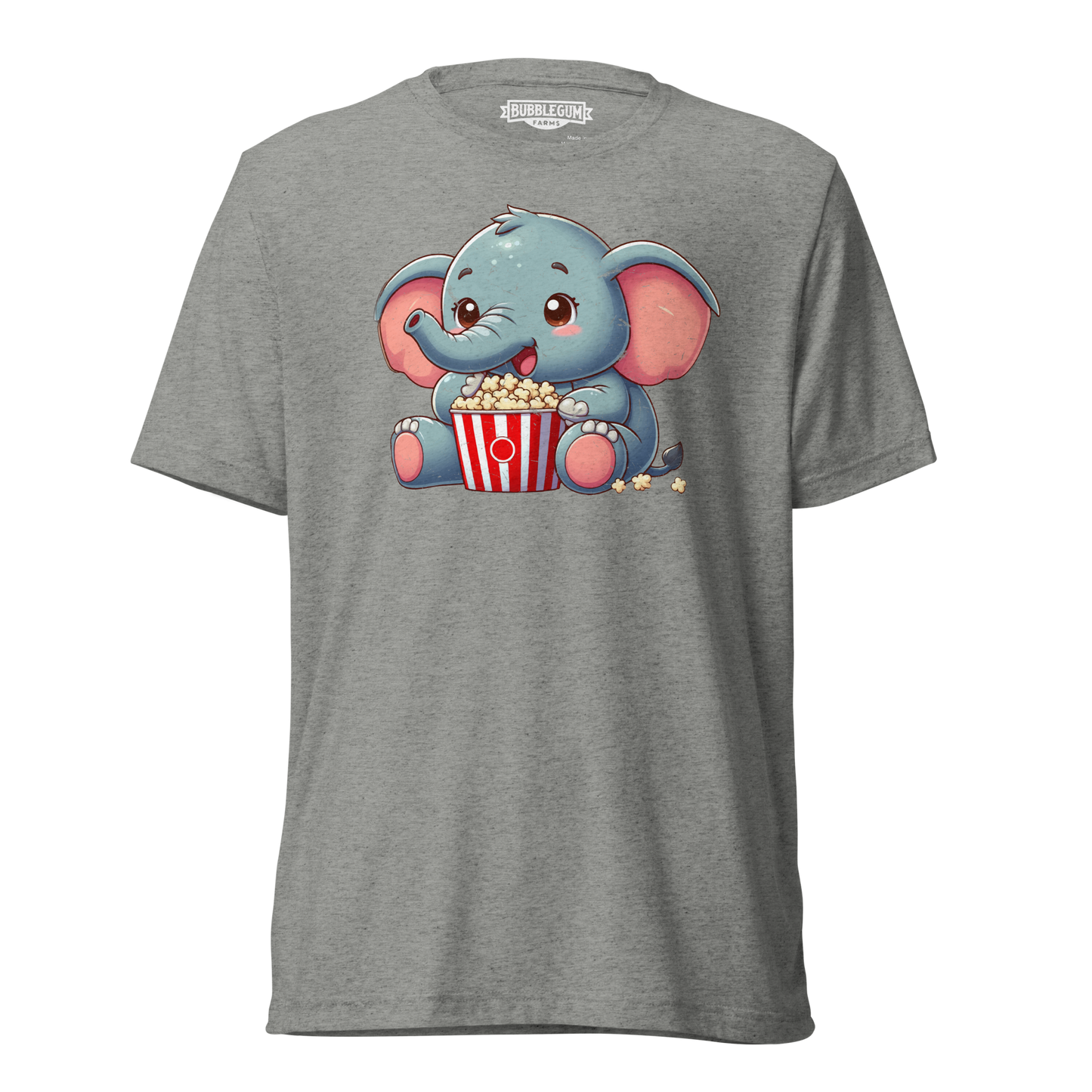 Baby Elephant - Eating Popcorn - Unisex Triblend Tee