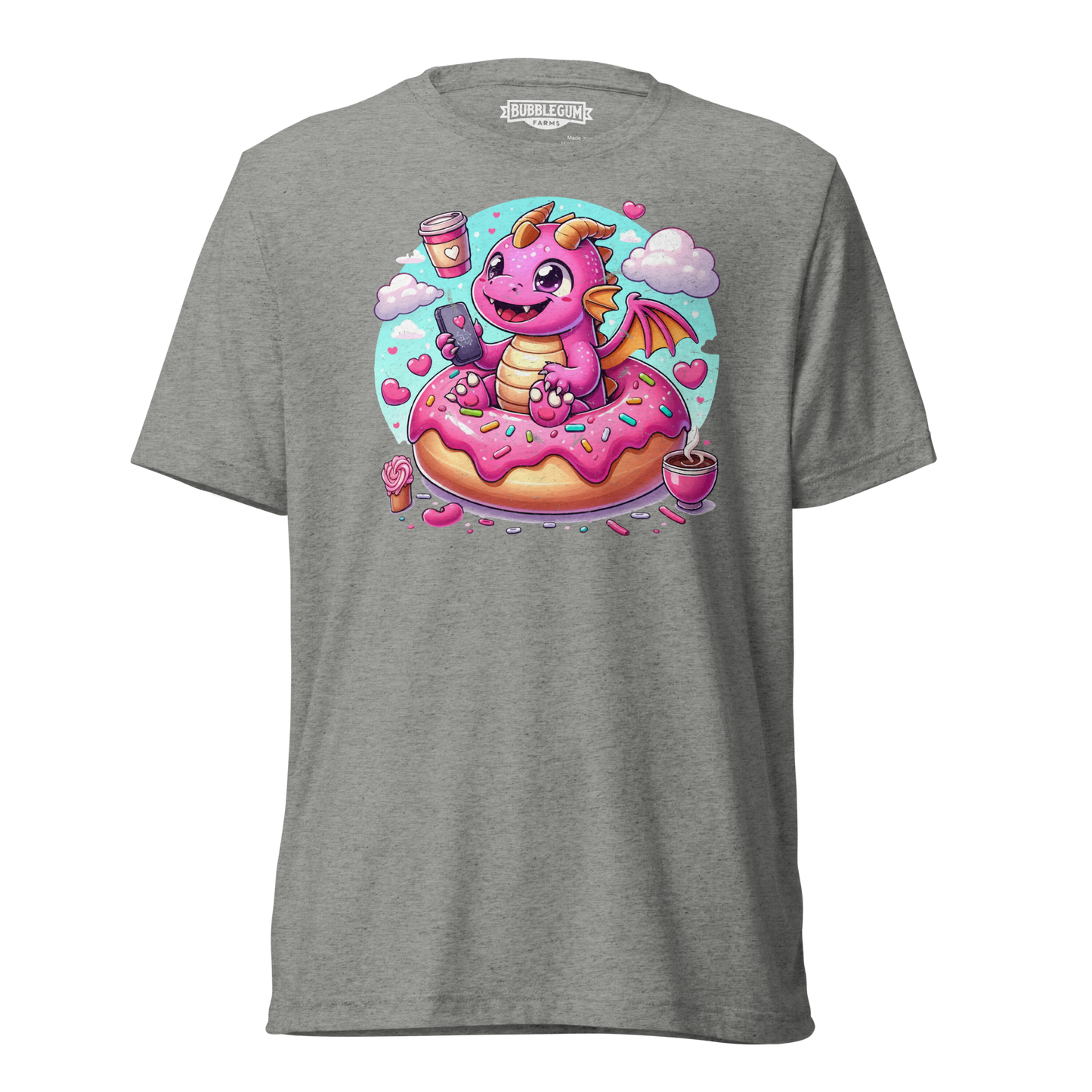 Pink Dragon - Loving Coffee and Donuts - Unisex Triblend