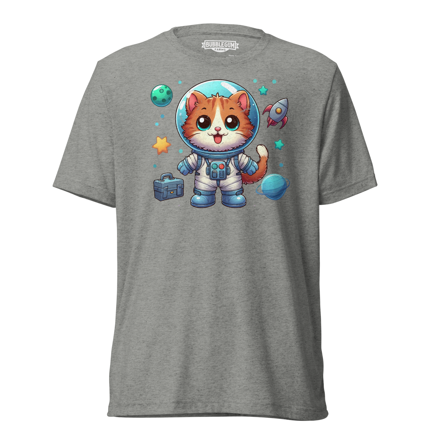 Space Kitten with Planets - Unisex Triblend