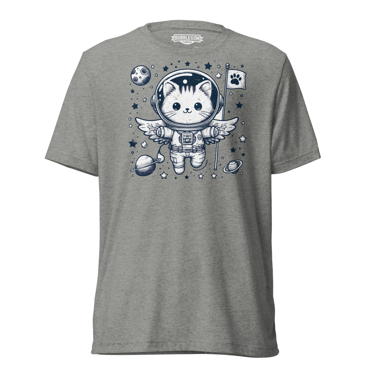 Space Kitten with Stars - Unisex Triblend